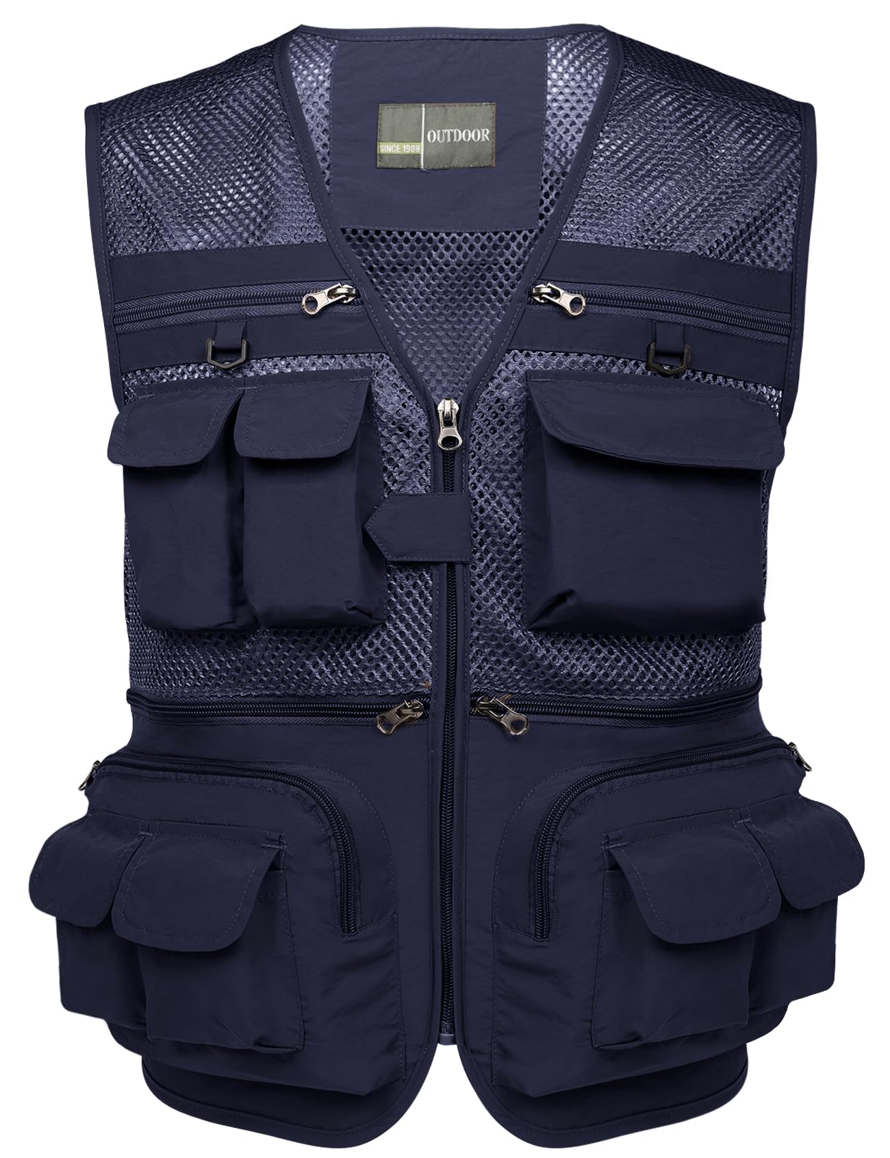 Men's Fishing Vest Utility Lightweight Outdoor Travel Safari Photo Cargo Vest with 16 Pockets