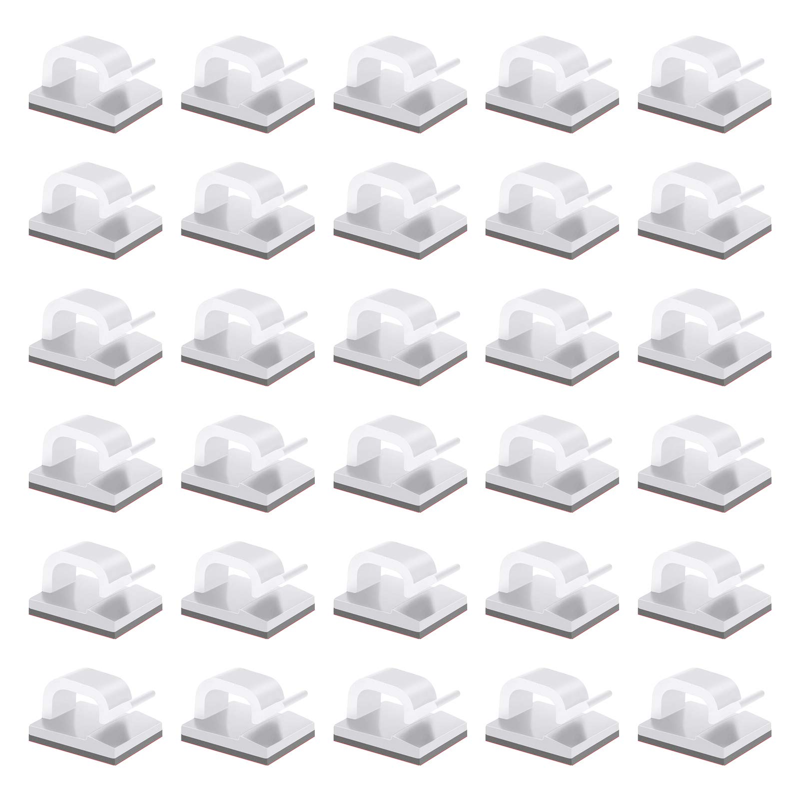 50 Pcs Viaky Wire Cord Clips Adhesive Cable Clips Cable Holder Wire Management, Worked Great for Fixing Your Various Wires, Network Cable, RV Wires, USB Cords, car Cable, TV Coax Cable(White) 1