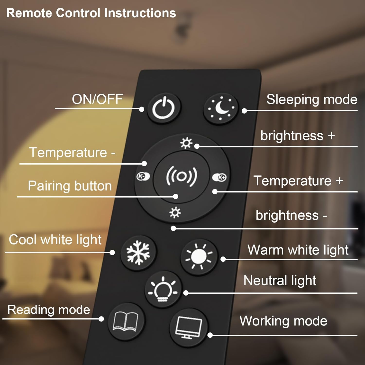 Tree Floor Lamp with Remote, Dimmable 3 Rotatable LED Lights, 5 Color Temperatures, 63" Modern Standing Lamp for Living Room, Bedroom, Office Reading Light