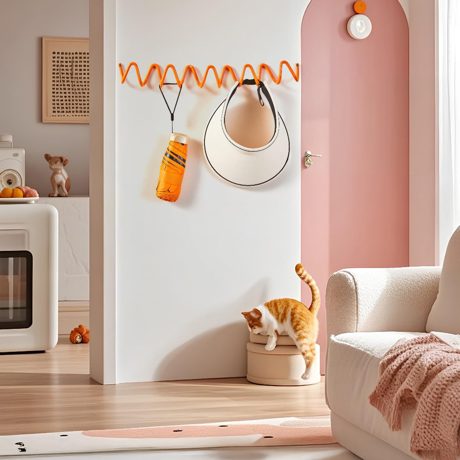 Set di 5 Ganci da Parete in Metallo Resistente alla Ruggine con Motivo Ondulato Stili Semplici Gancio con Design Ondulato per Stoccaggio del Bagno Gancio con Design Ondulato