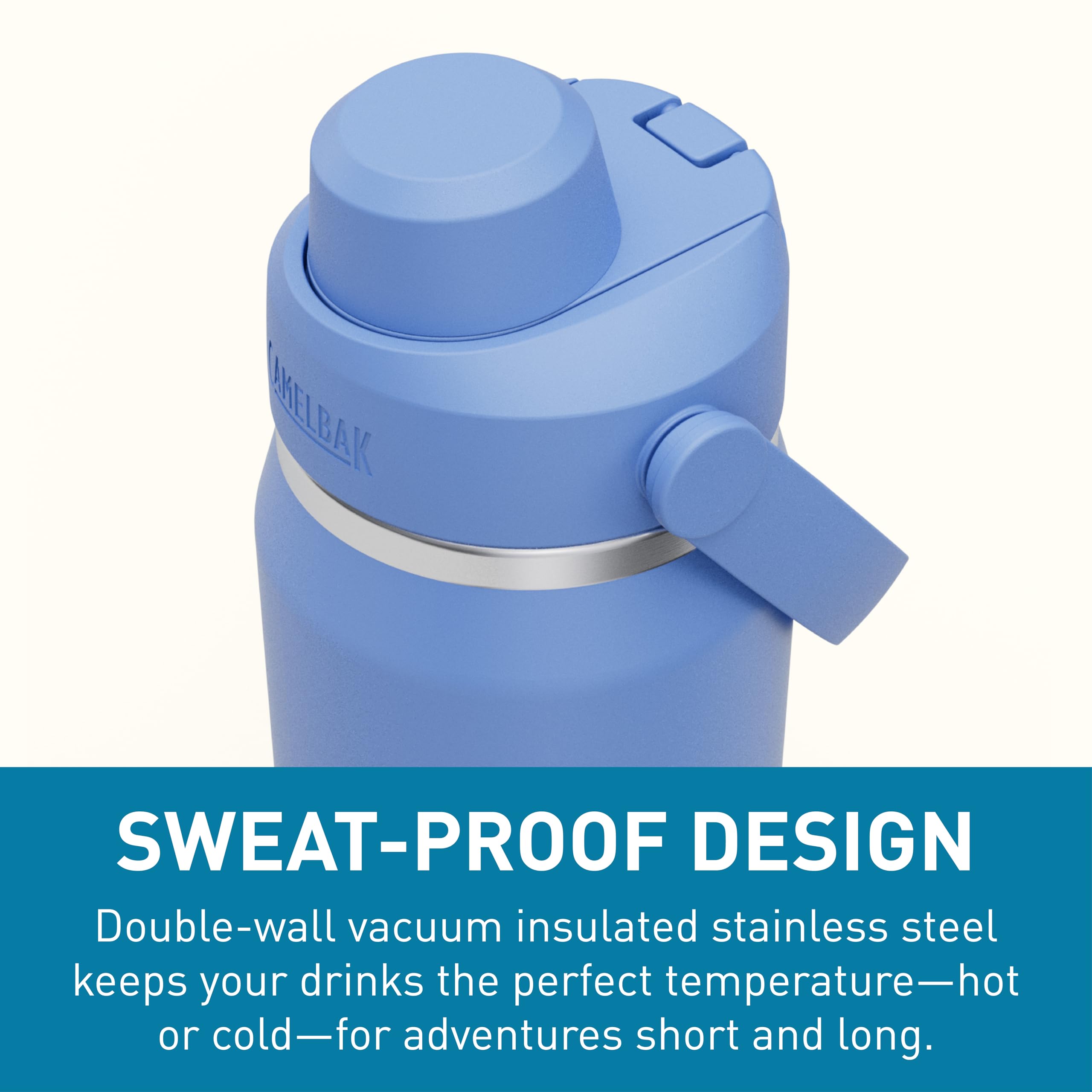 CAMELBAK Thrive Chug Wasserflasche, isolierter Edelstahl, 750 ml, Himmelblau