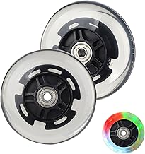 DBREAKS Leuchtende Stunt Scooter Rollen, 2 Stück LED-Lichtrollen, 100mm Led Scooter Ersatzräder Räder mit ABEC, 9 Kugellager, Härtegrad 88A, geeignet für allerlei Scooter (Schwarz)