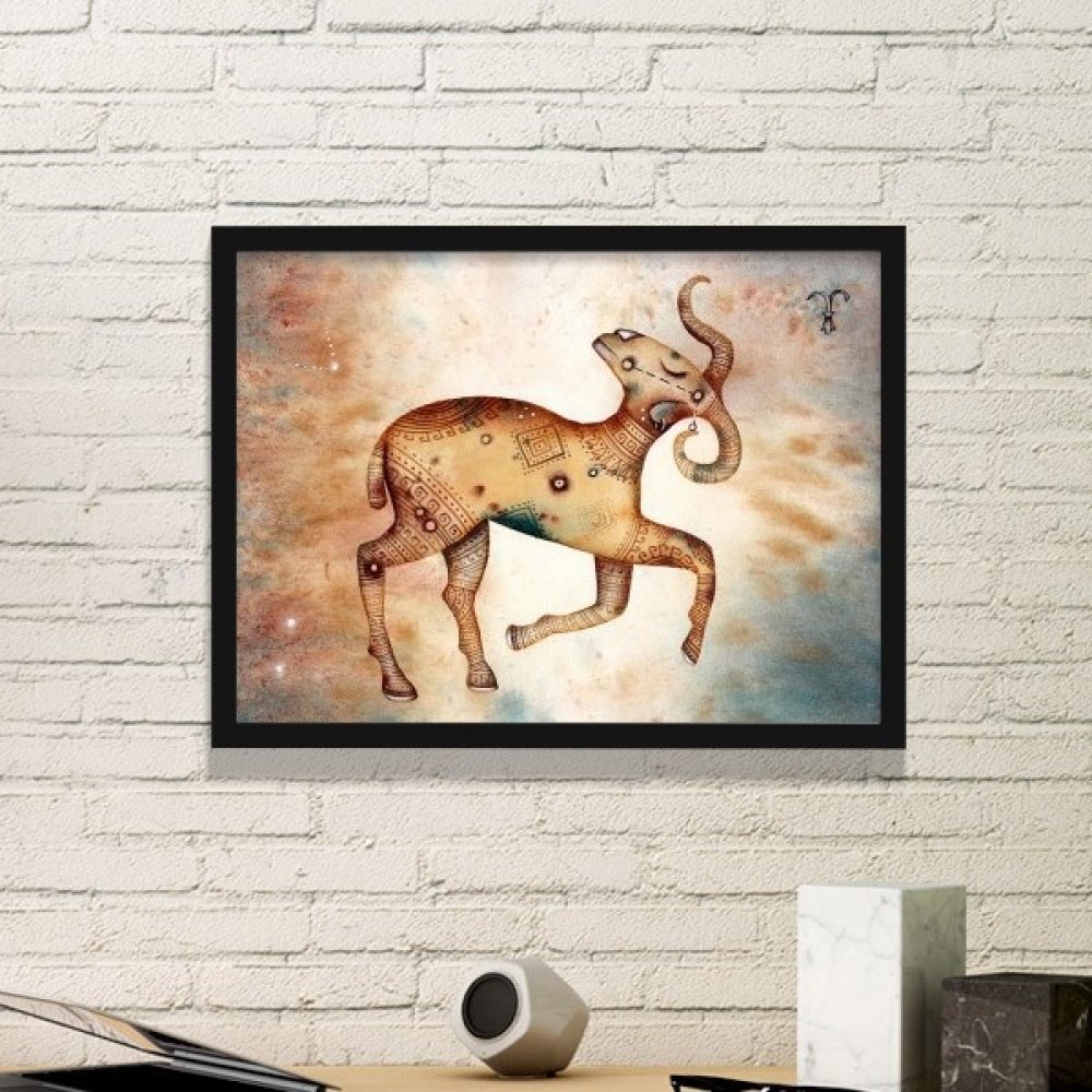 Estampes constellation Bélier DIYthinker pour habiller un mur vide avec cadre noir