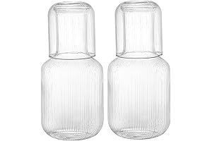 Bekith 2 Set 25 OZ Bedside Night Water Carafe