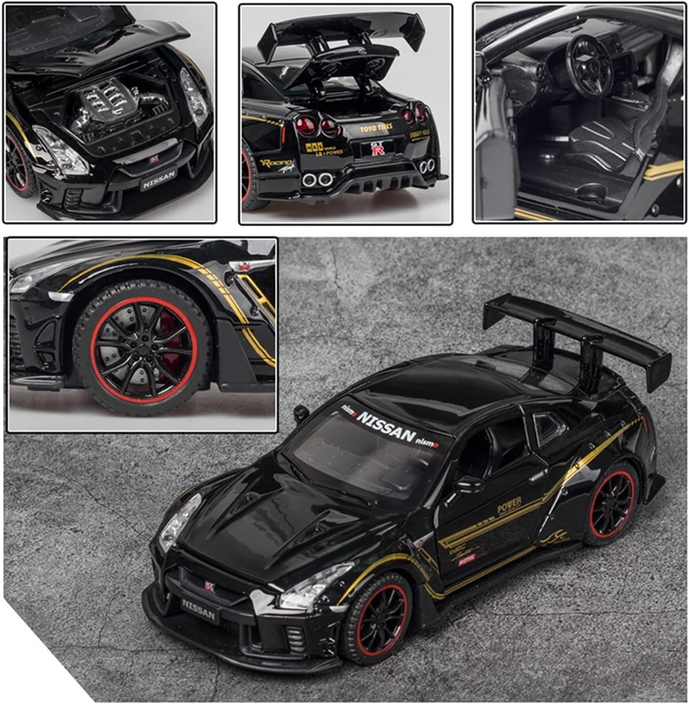 1:24 for Nissan GTR R35 Sports Car Alloy Model Car Kids Toys Car Diecasts Toy Vehicles Toy Cars Strong Pull-Back Sound 2