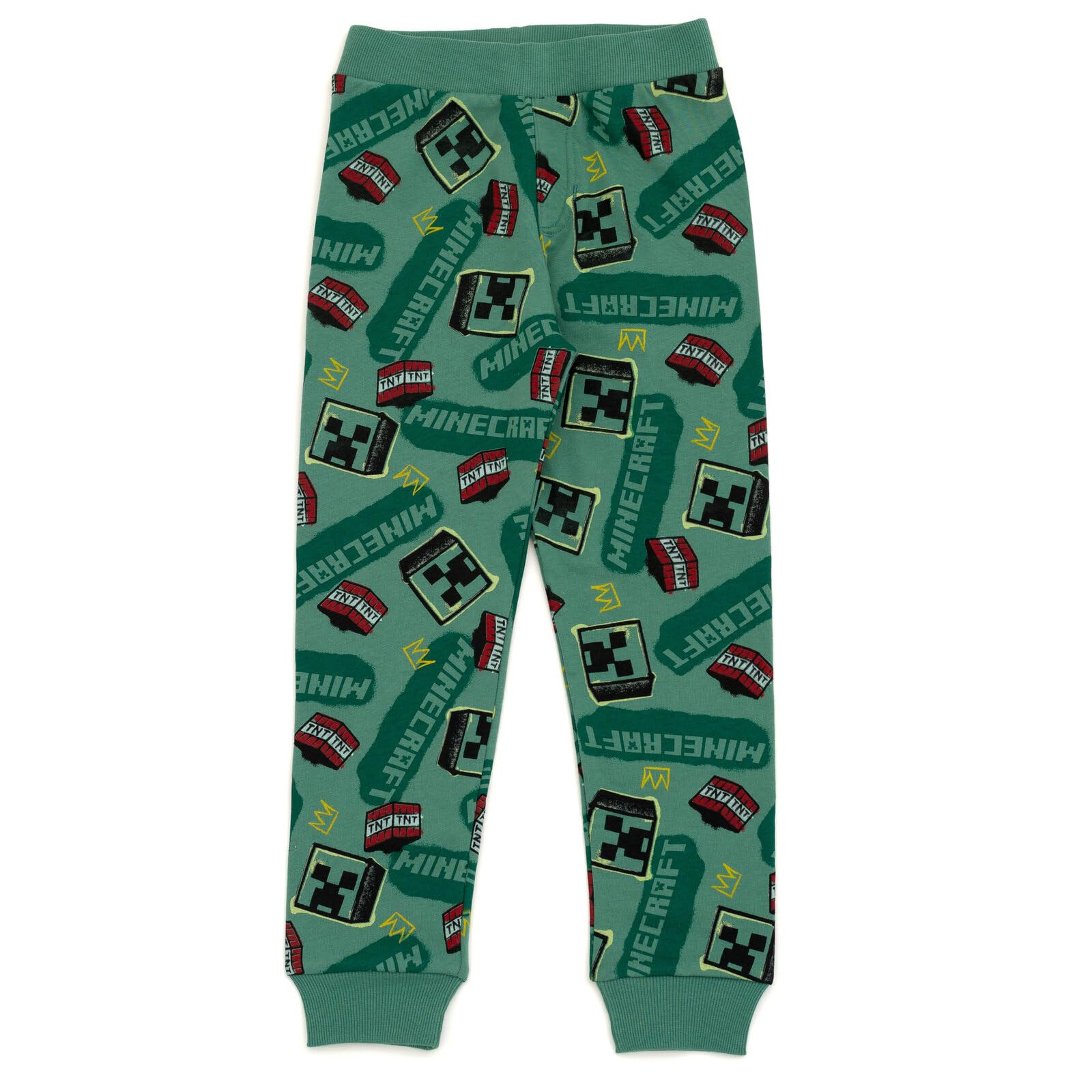 Minecraft T-Shirt und Fleece-Jogginghose, Outfit-Set für kleine Kinder bis große Kinder, Größen 32-46-48