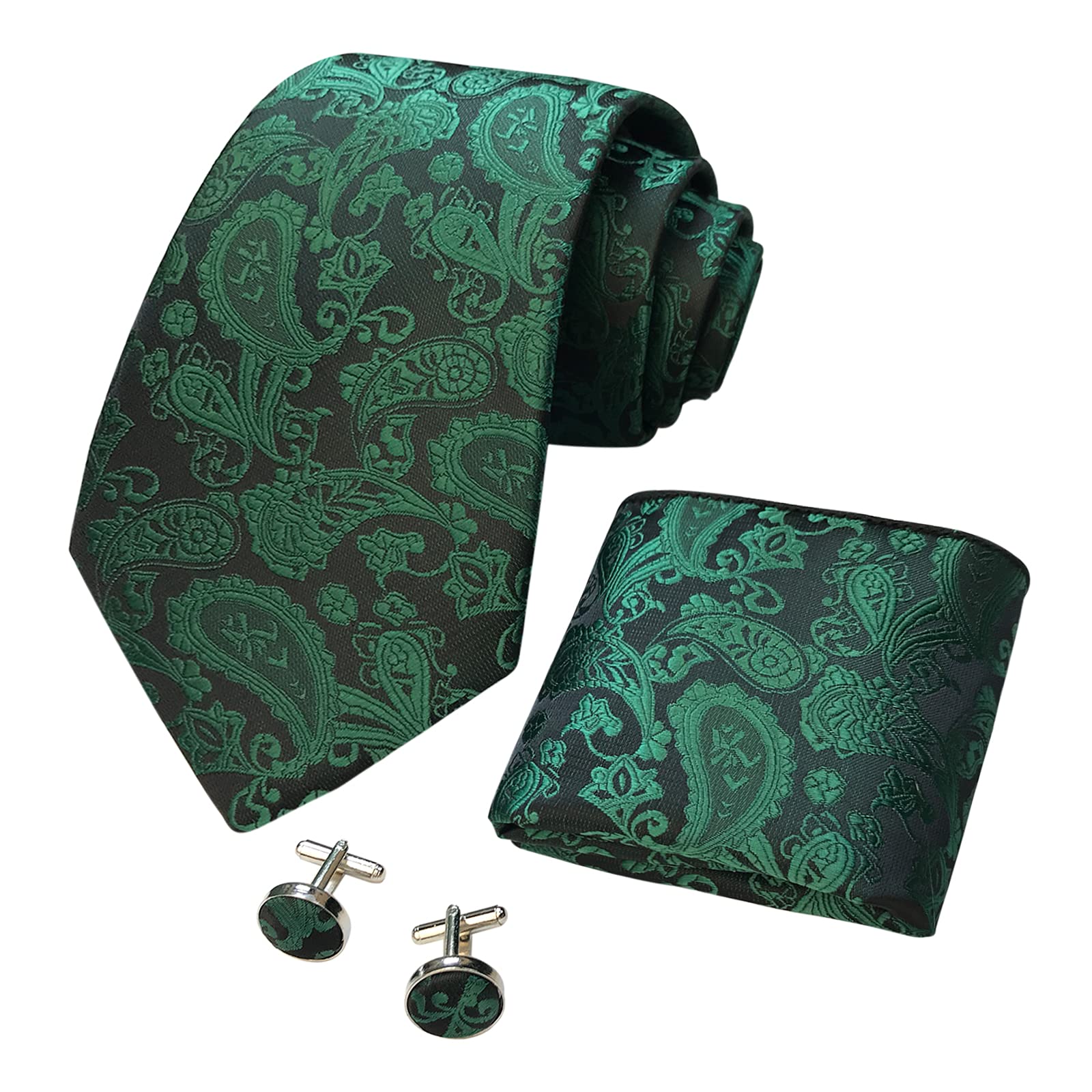 CANGRON Hombres Classic Tie Set Opciones de color Corbata con bolsillo Cuadrado Gemelos Caja de regalo DLSP8ZH