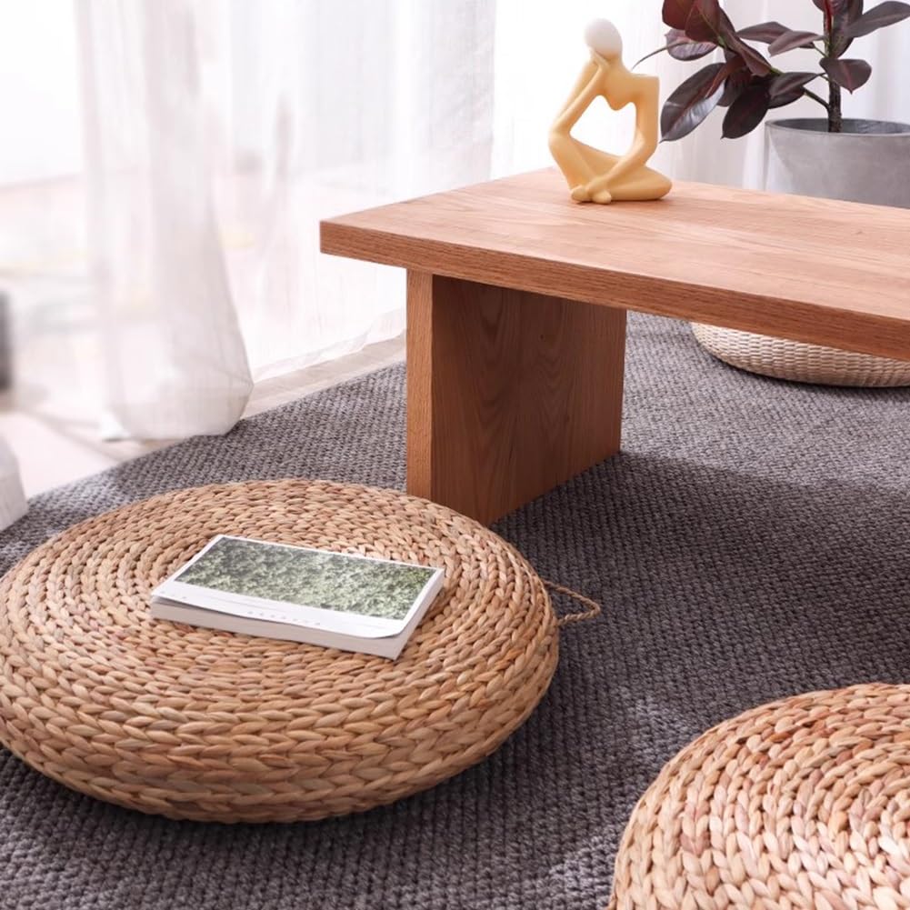 Amazon.co.jp: 藁の平座布団、 和風手織り畳フロアクッション 伝統的な