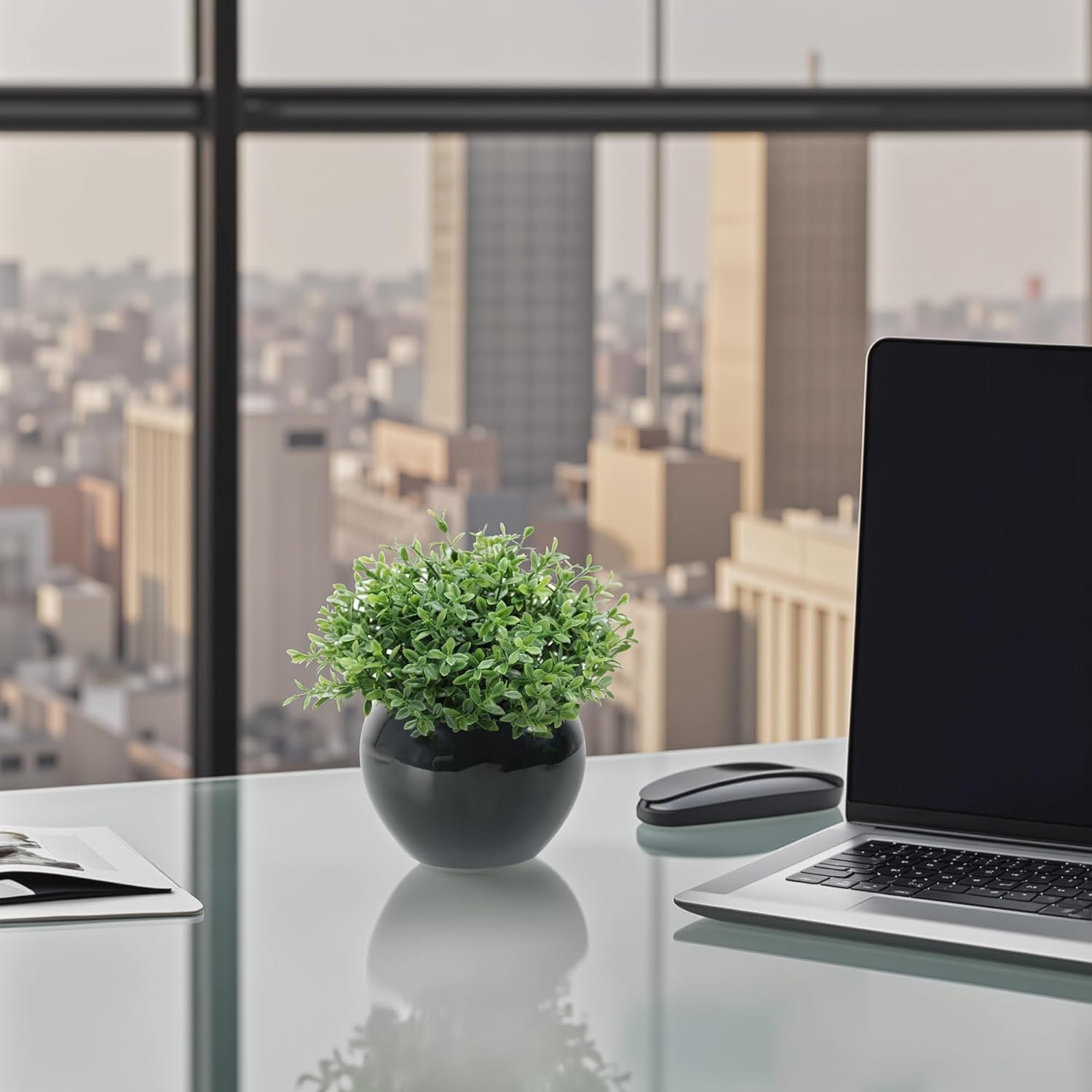 Velener Fake Sage Plants for Shelf Decor, Small Artificial Succulents Grass Desk Plant for Office Women, Mini Faux Plant Indoor, Masculine Home Decor, Coffee Table Decor in Pot