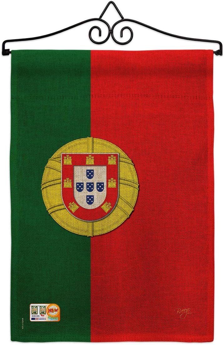 Portugal Burlap Garden Flag Regional Nationality Nation International World Country Particular Area Small Decorative Gift Yard House Banner Double-Sided Made In USA 13 X 18.5