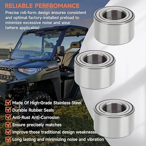 Miniatura 5 de Rodamiento de rueda compatible con Arctic Cat 350 400 450 Prowler 550 700 1000 Kawaski Teryx 750 800 Suzuki LTA450X 500X 700X King Quad Yamaha