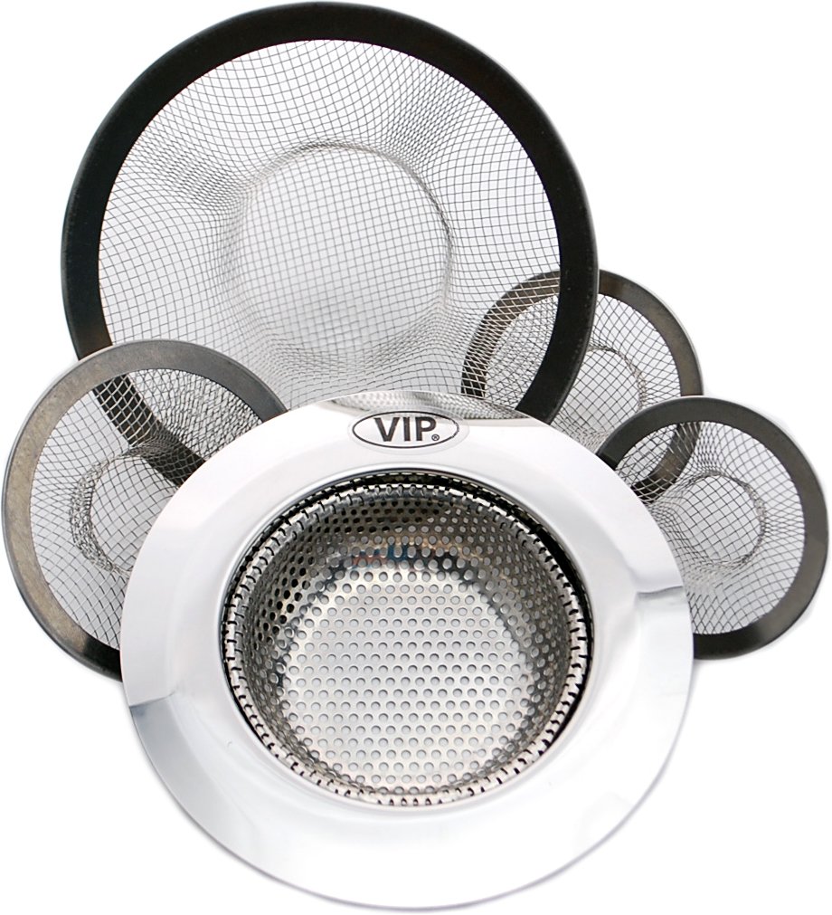 VIP Home EssentialsStainless Mesh Sink Drain Strainers Variety 5 Pack