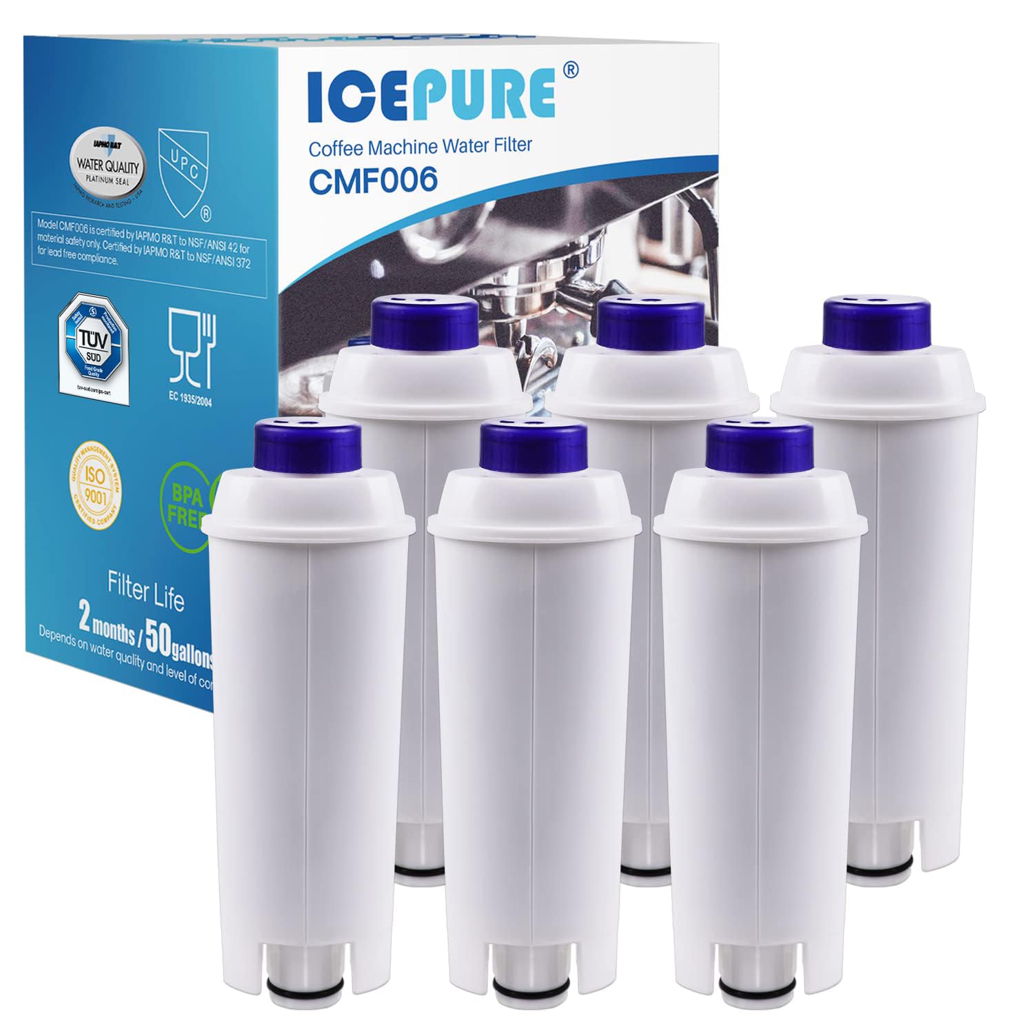 Filtre eau ICEPURE machine café compatible DeLonghi DLSC002 préserve les arômes