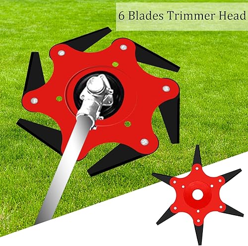 Miniatura 3 de Cokacot 2 piezas de 6 cuchillas de acero para cabezal de recortadora reversible, cuchillas cortamalezas de metal Mn65, cuchillas cortadoras de