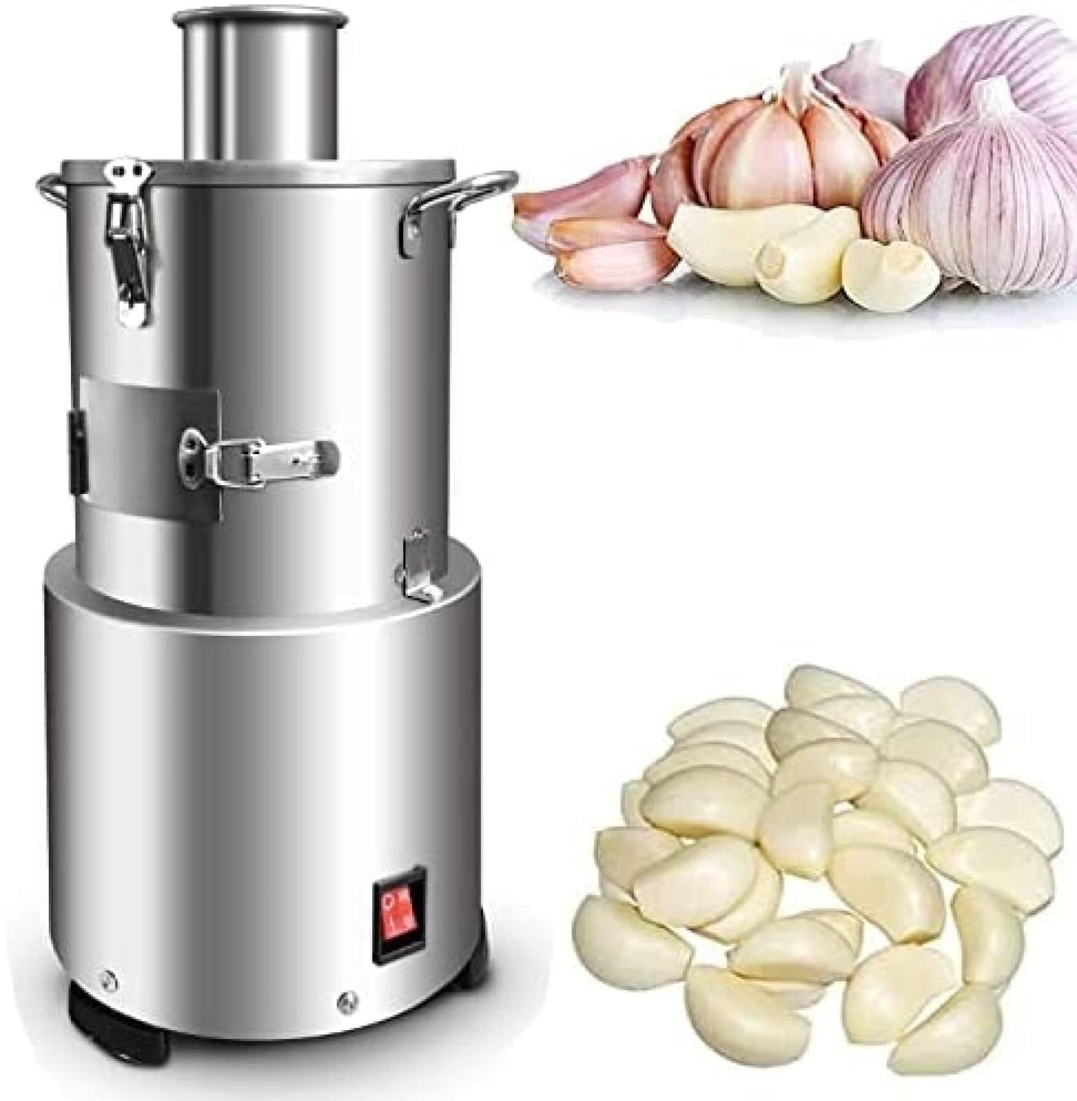 Peladora De Ajo Seco Entero De 200 W, Separador De Dientes De Ajo Eléctrico Profesional De 30 Kg/h con Radiador, Pelador De Ajo Automático De Acero Inoxidable For Uso Doméstico Y Comercial