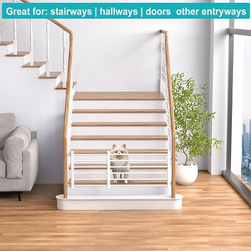 Miniatura 3 de Maerd Puertas cortas para perros para puertas, puerta de perro para pisar, puerta retráctil para cachorros para escaleras interiores con puerta,
