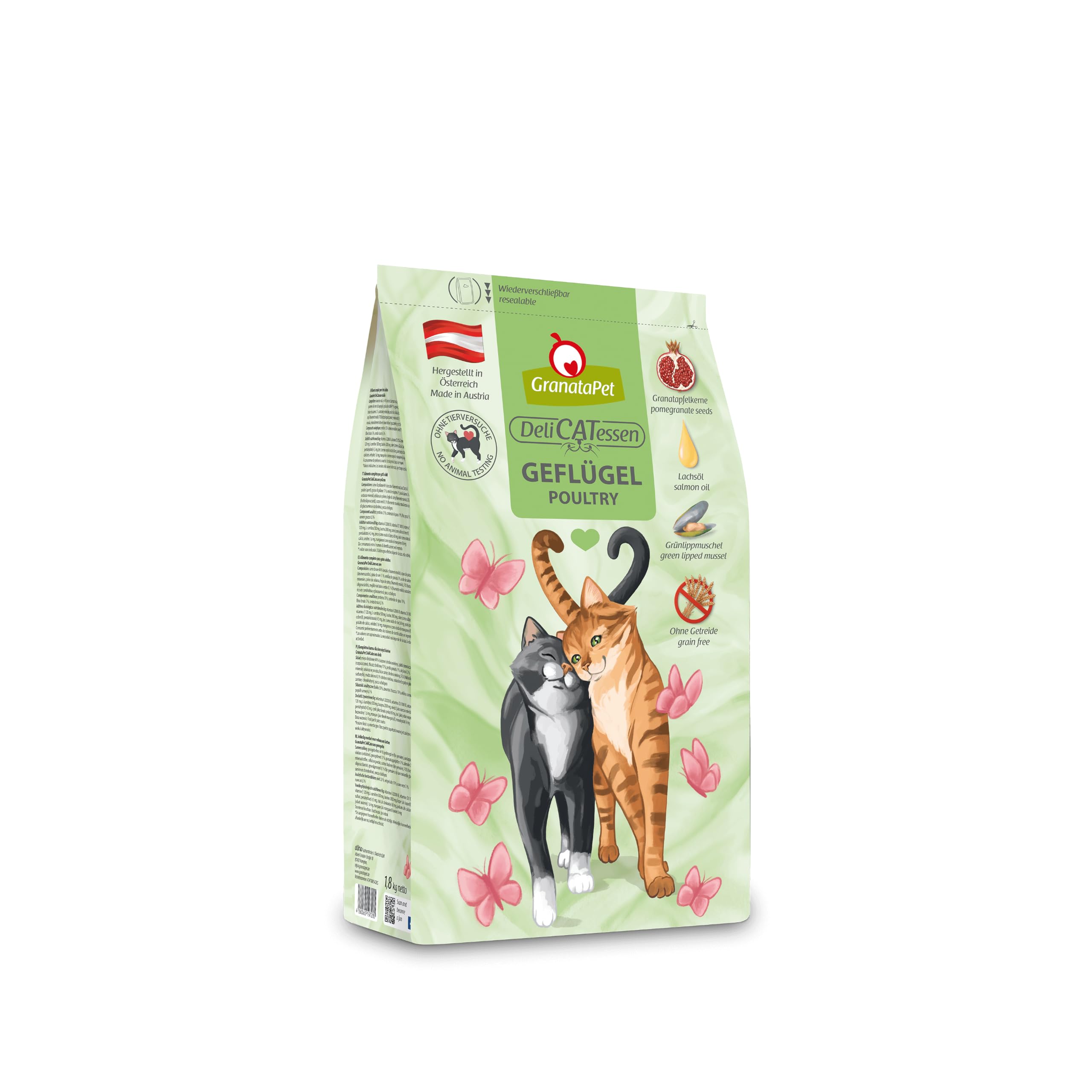 GranataPet DeliCatessen Geflügel Adult, Trockenfutter für Katzen, schmackhaftes Katzenfutter, Alleinfuttermittel ohne Getreide & ohne Zuckerzusätze, 300 g