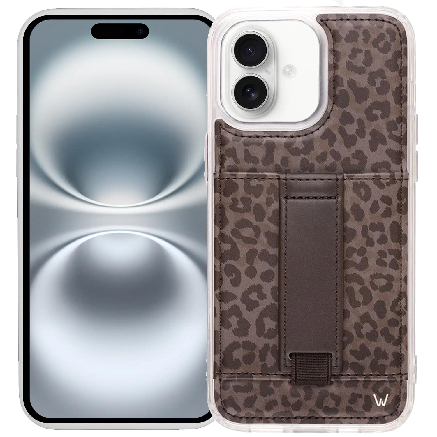 Walli Cases for iPhone 16 Case Aesthetic Wallet Phone Case Card Holder, Securely Holds up to 2 Cards - Cute, Trendy Phone Cover for Women, fits iPhone 16, with Kickstand & Finger Strap