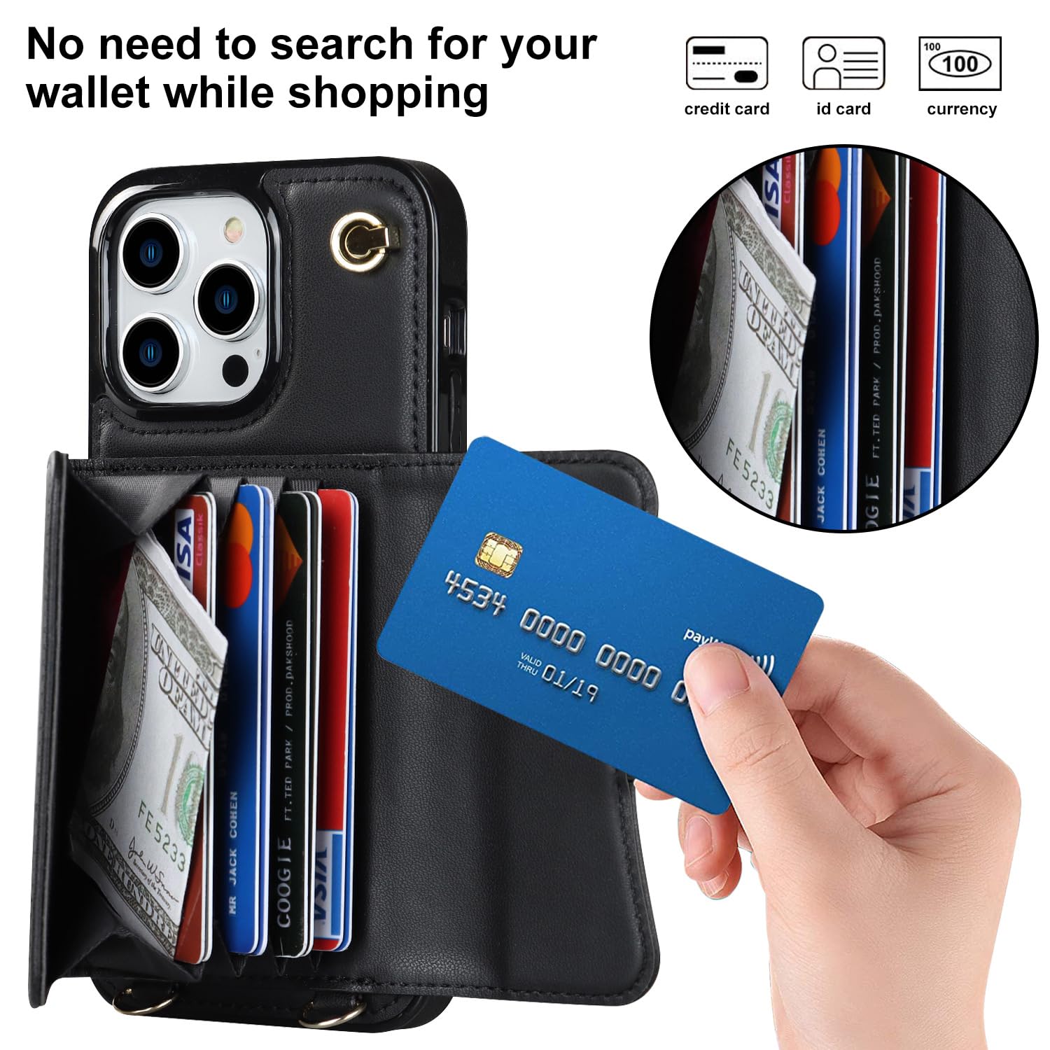lefeda Capa transversal para iPhone 14Pro Max/14 Pro/14 Plus/14
