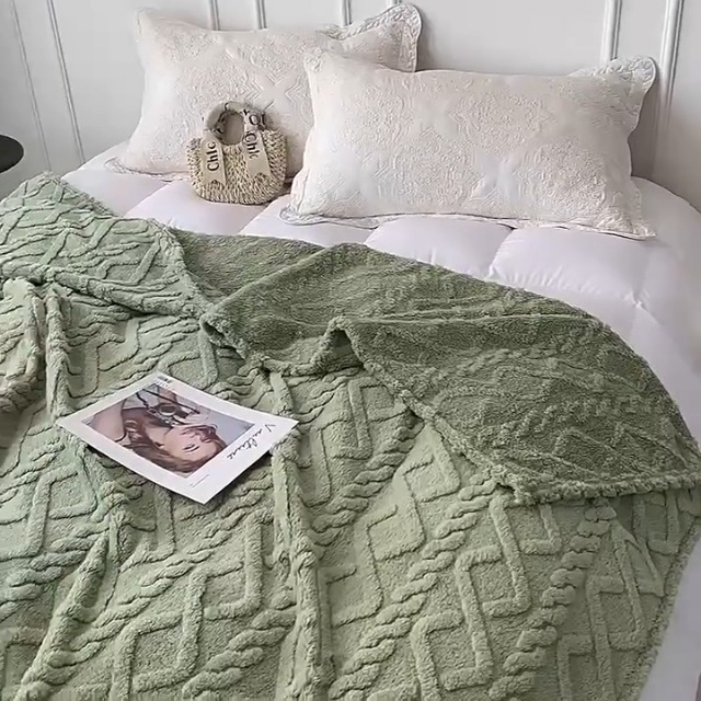 Coperta per Divano / Letto 130x160cm a Doppio Strato in Pile Calde, Accoglienti Briebe Verde Acqua - | Leroy Merlin