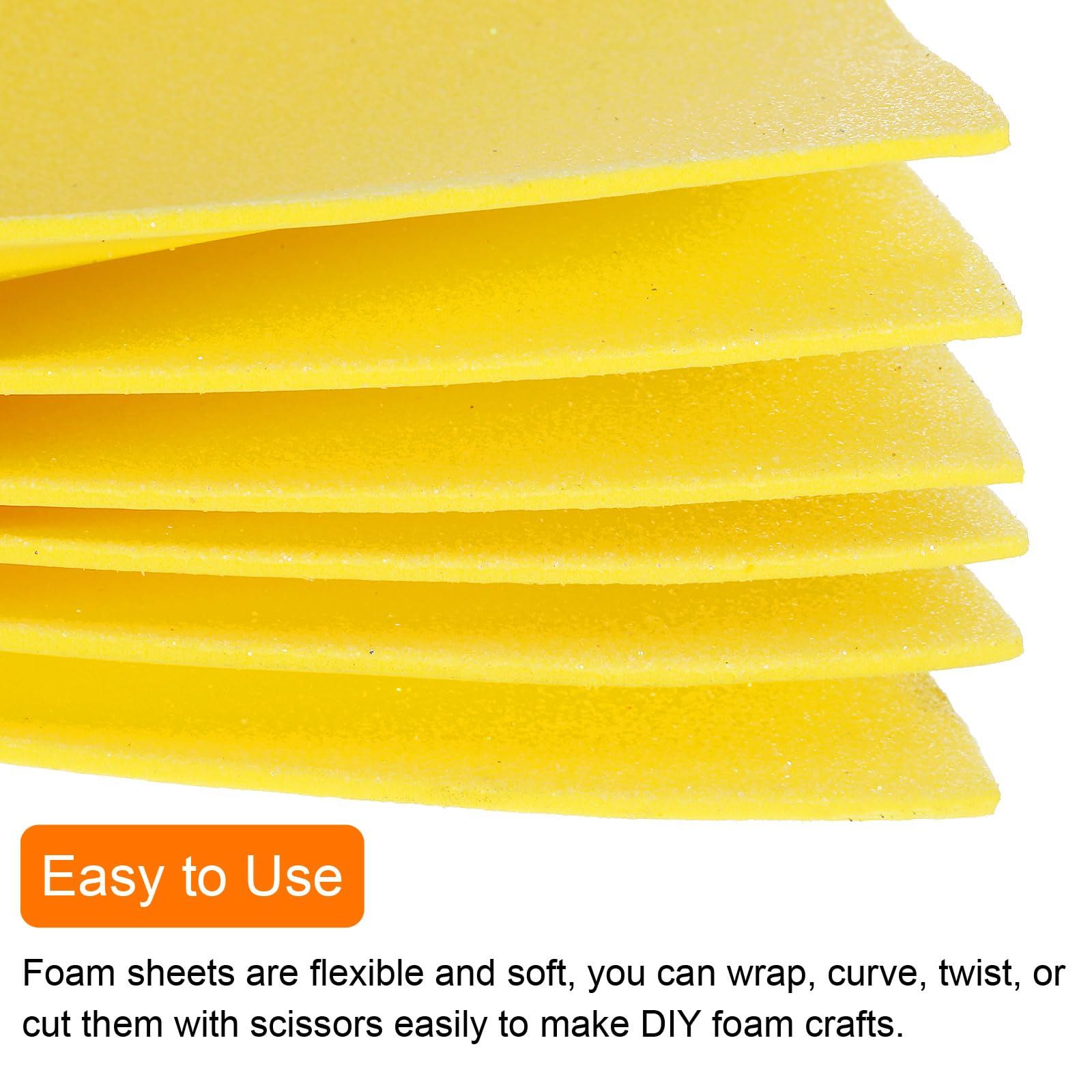 Lot 15 Feuilles Mousse EVA Jaune 27,5 X 21,5 X 1,7 Mm – Idéal Pour Artisanat, Costumes Et Décorations Créatives