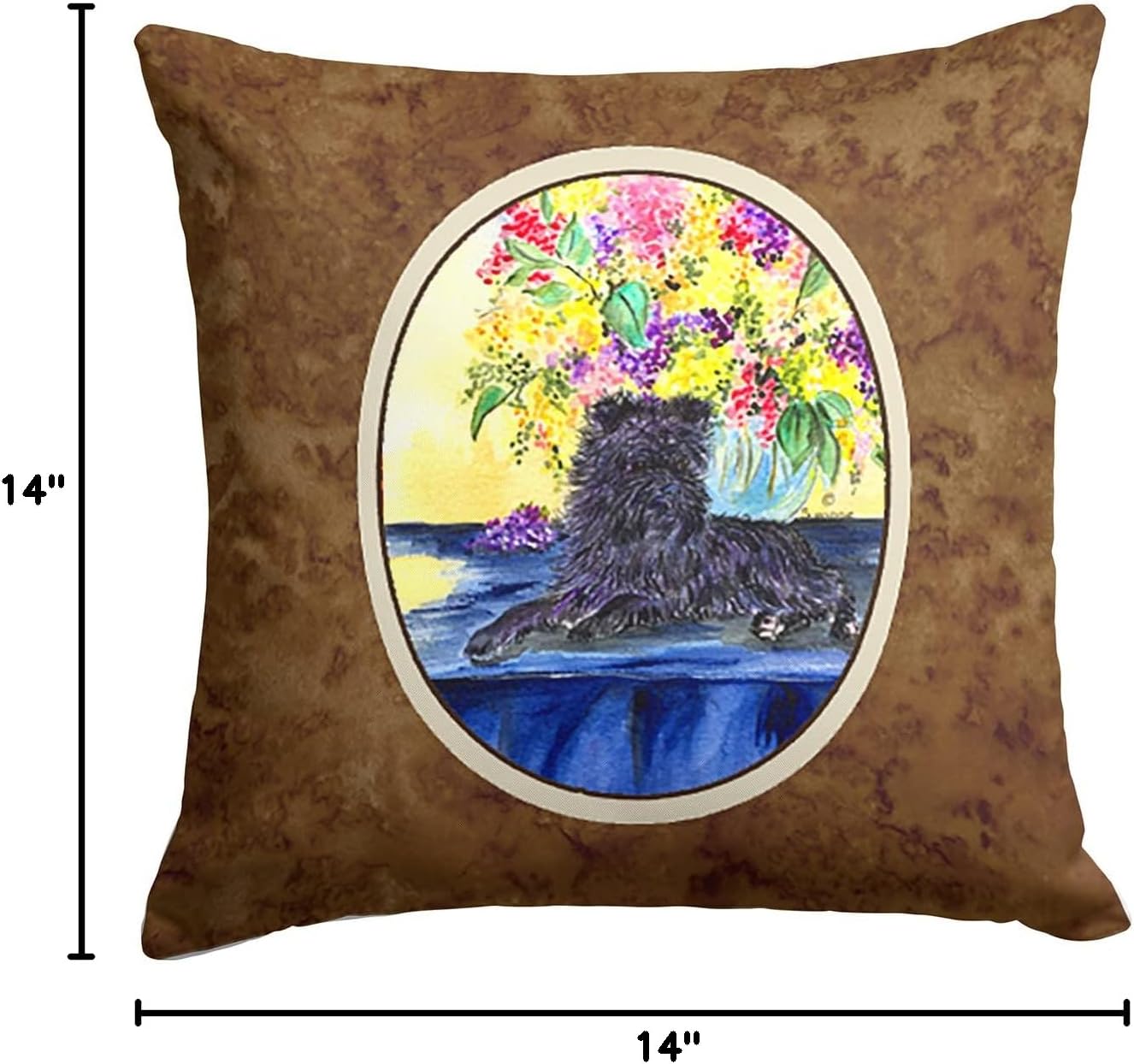 Caroline's Treasures SS8296PW1414 Affenpinscher Fabric Decorative Pillow Machine Washable, Indoor Outdoor Decorative Pillow for Couch, Bed or Patio, 14Hx14W