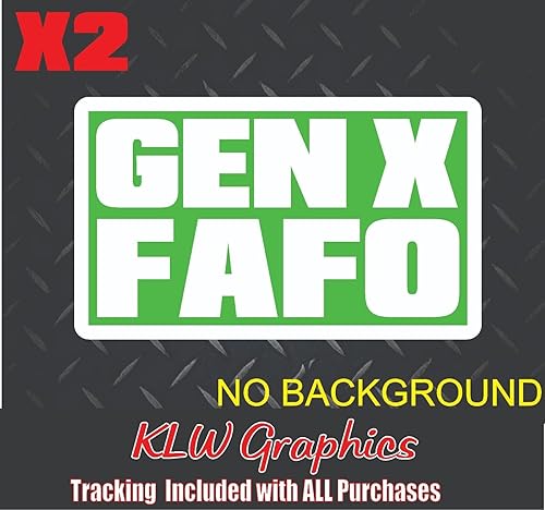 Gen X FAFO Lime Green White Full Color Decal Sticker Turbo Diesel Truck 7.3 6.7 6.6 70s 80s Kids Funny Dad Mom