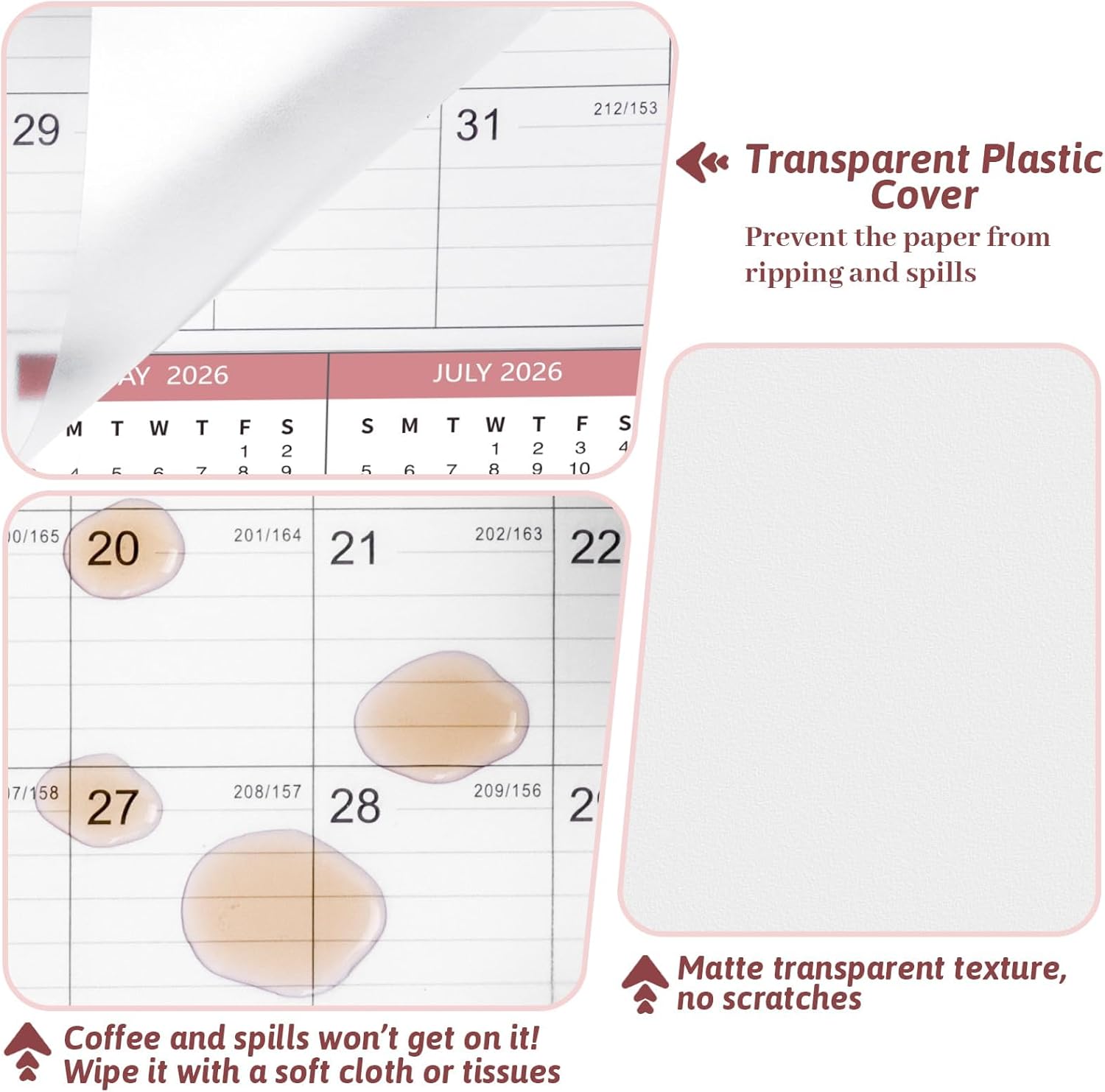 Calendar 2026, Mokani Large Monthly Wall Calendar 2026-2027(Jan.2026 to Jun.2027), 12" x 17" with 234 Stickers, Plastic Cover for Home, Office & School