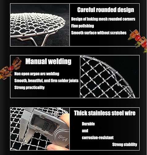 Miniatura 4 de Rejillas redondas de enfriamiento para cocinar hornear de acero inoxidable resistente rejilla de alambre para hornear de 11 pulgadas, apto para