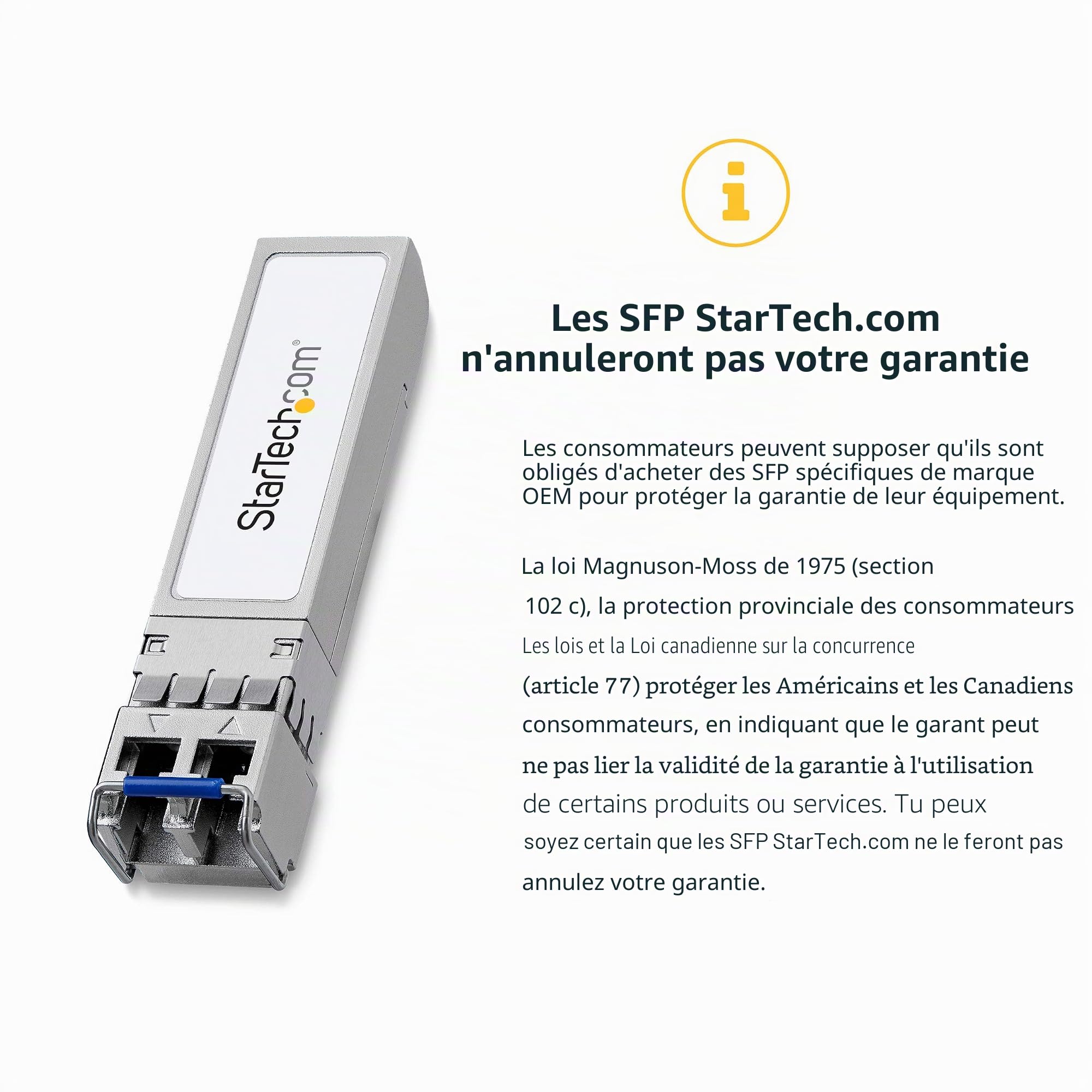 StarTech Module SFP compatible Cisco Meraki MA-SFP-1GB-SX (MASFP1GBSXST) | 1000BASE-SX, Fibre multimode, Garantie a vie, Echangeable a chaud, Conforme MSA