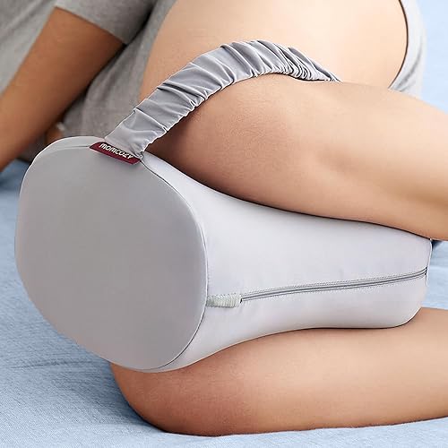 Momcozy Almohada de rodilla para personas que duermen de lado con funda de enfriamiento, espuma viscoelástica suave, alineación de columna