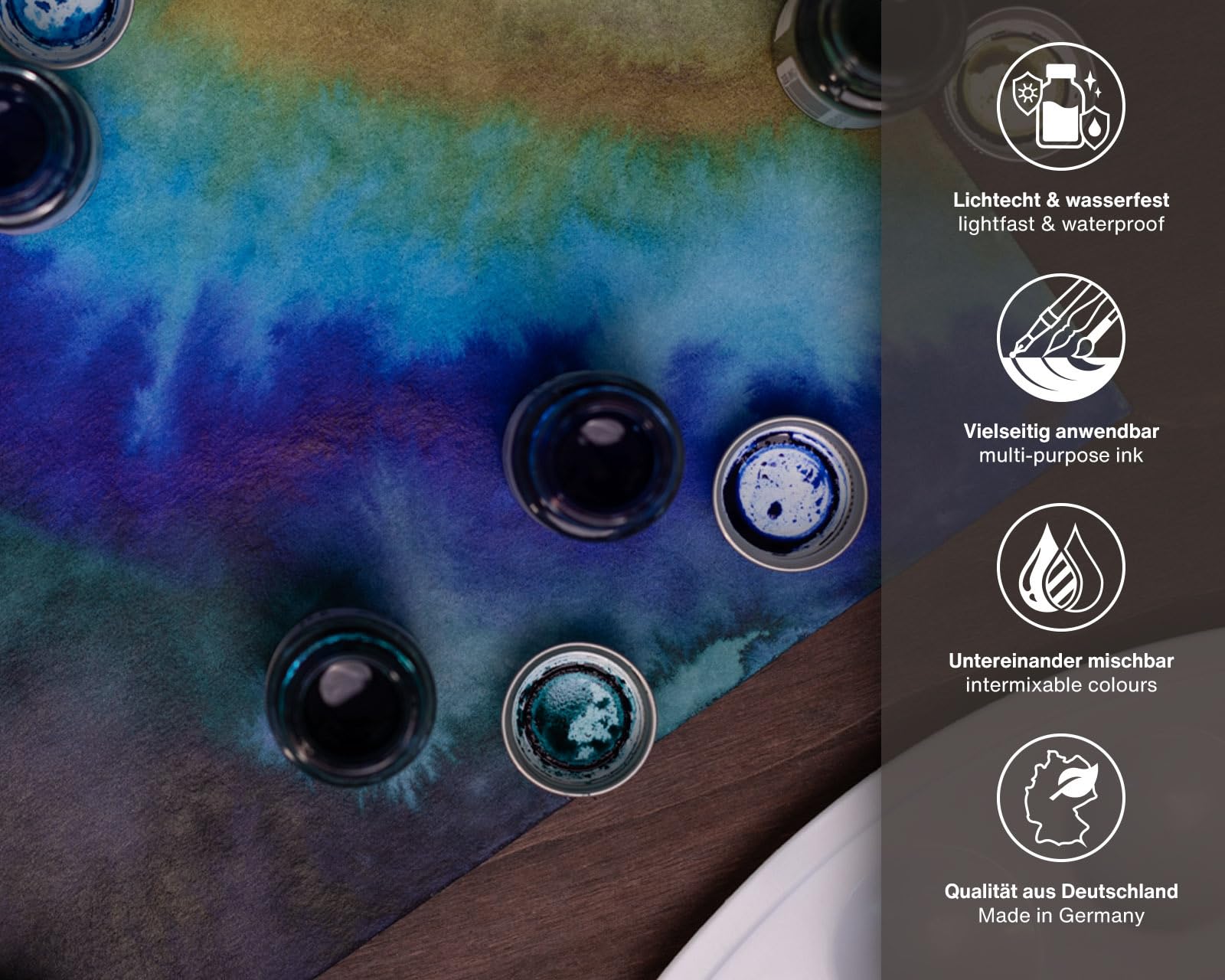 Octopus Write & Draw Ink RIVER Tintenset, wasserfest, 6 x 10 ml