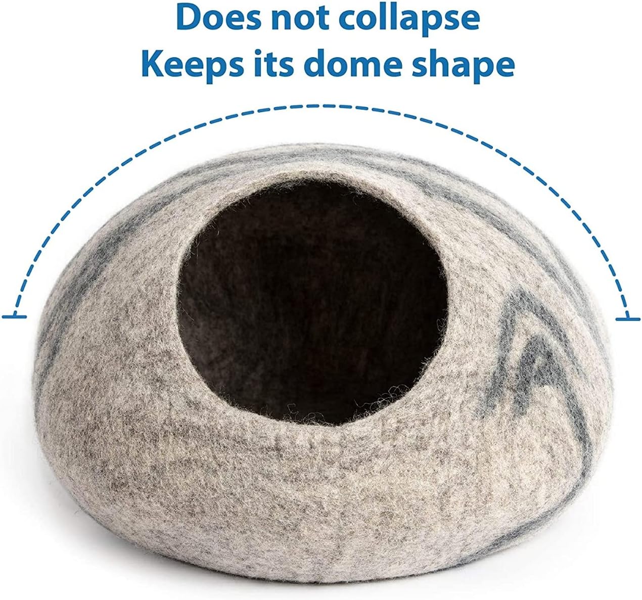 review Handcrafted Felted Wool Cat Cave Bed for Cat and Kittens - Felted from 100% Natural Wool (Coffee Petals)