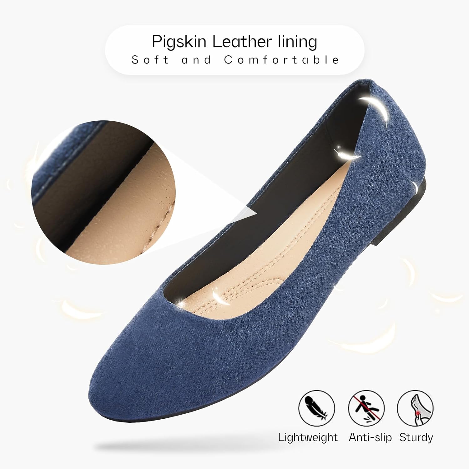 Shupua Flats for Women Round Toe Flat Shoes Dressy Black Ballet Flats Comfortable Womens Dress Shoes Ballerina Flats for Work - Image 6