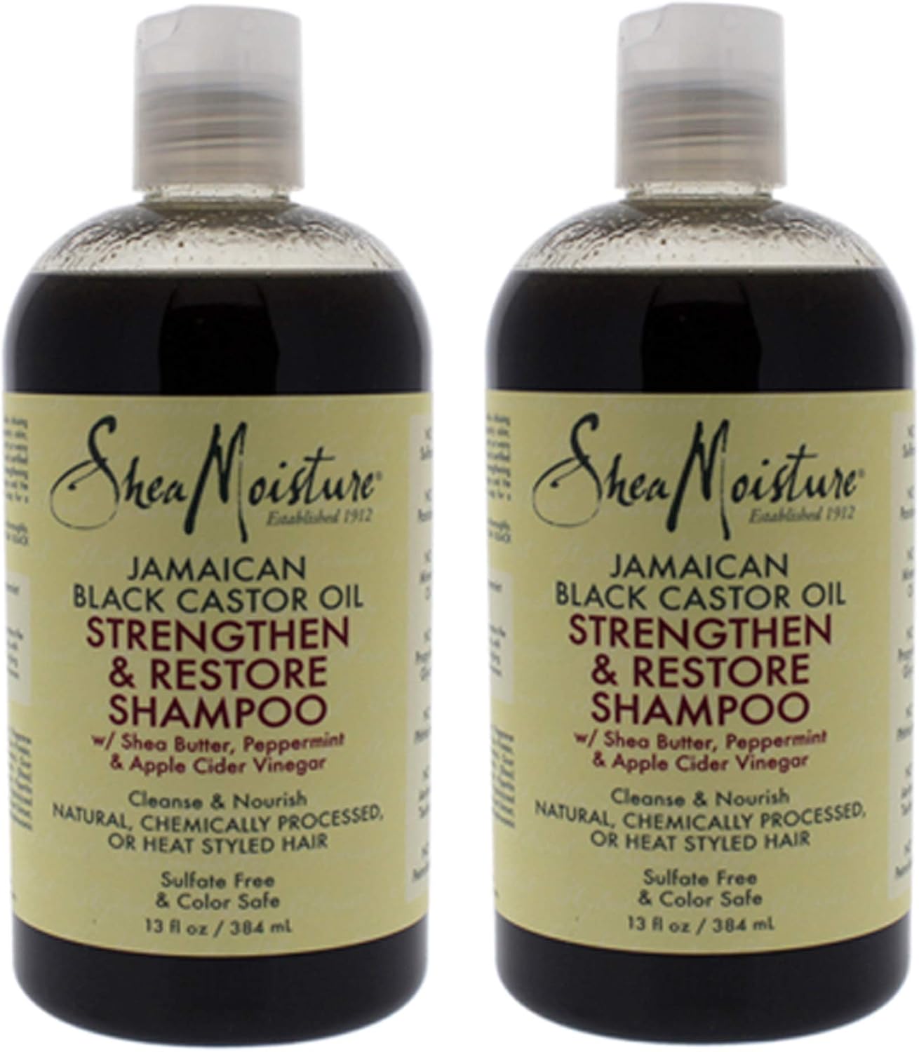 Shea Moisture Jamaican Black Shampoo Strengthen/Grow 13oz (2 Pack), 368.55 g (Pack of 2)