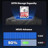 Vista 5 de ONWOTE NVR de 8 canales 4K 8MP (8 puertos PoE incorporados), grabadora de seguridad de audio de video, solo funciona con cámaras IP PoE ONWOTE