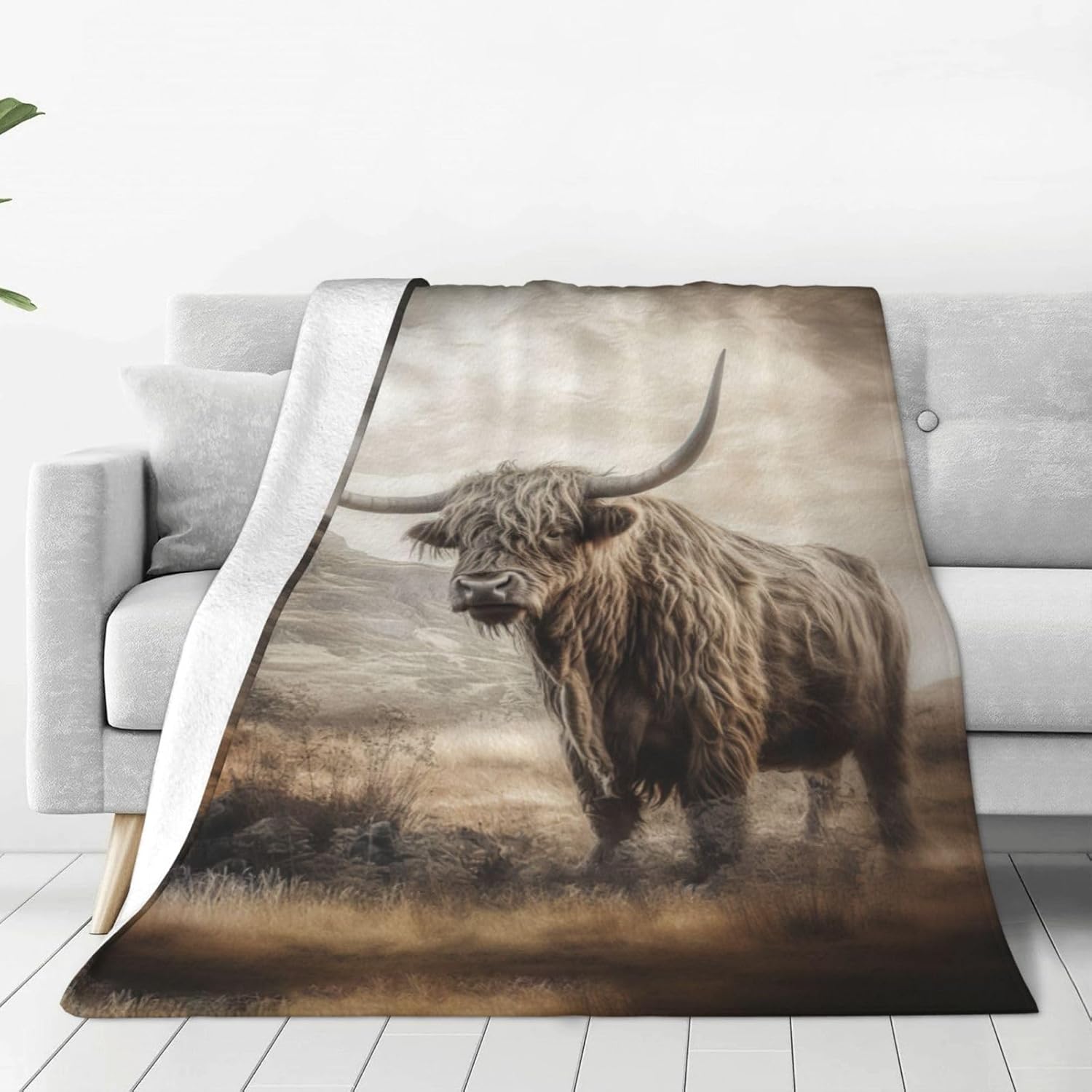 Highland Cow Blanket Highland Cattle Decor Throw Blanket Farmhouse Cow Blanket Gifts