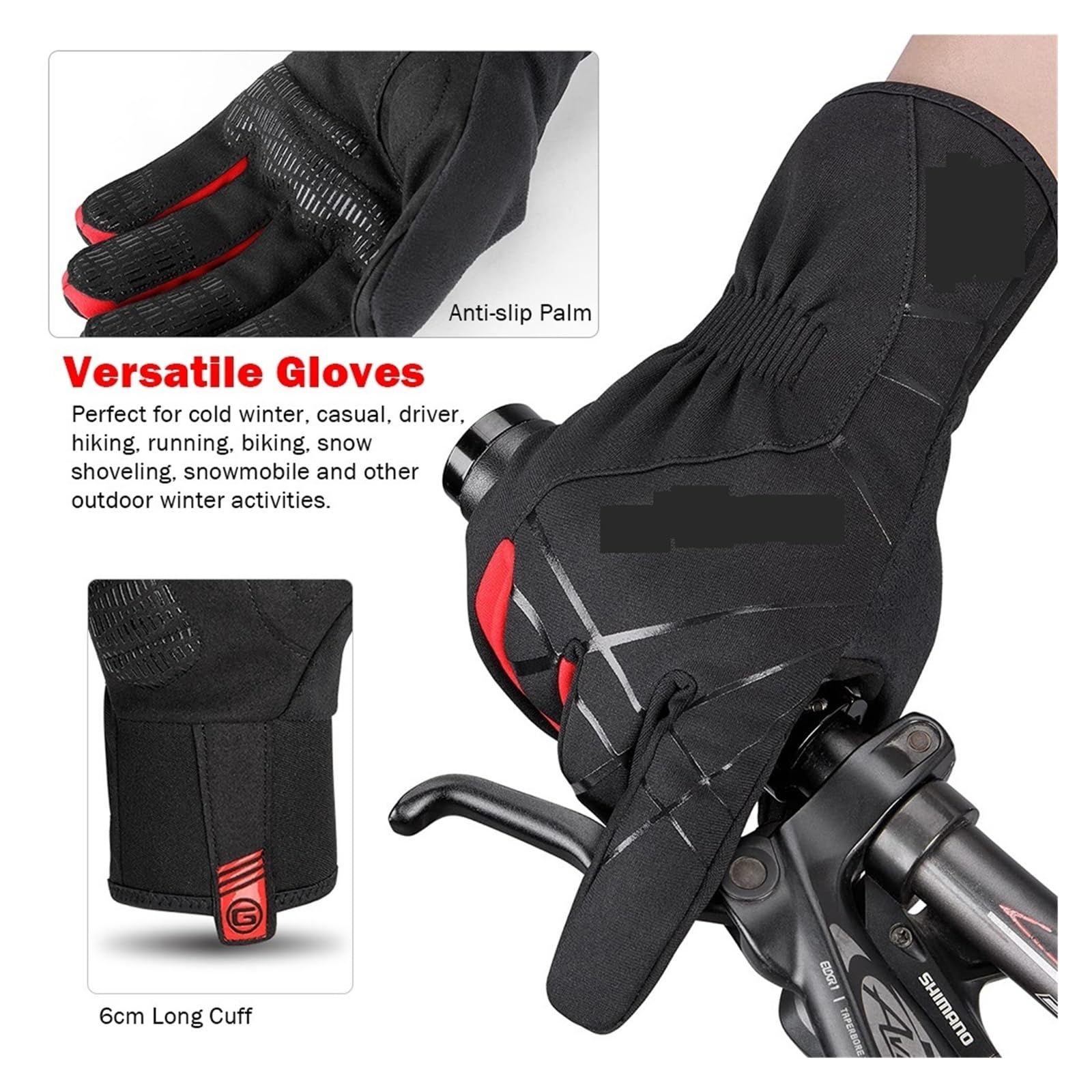 Guantes de Invierno,Guantes Ciclismo Guantes de Ciclismo de Invierno for Hombres y Mujeres, Guantes for Bicicleta, Dedos completos, Motocicleta, Pesca, Deportes de esquí, Guantes de Ciclismo