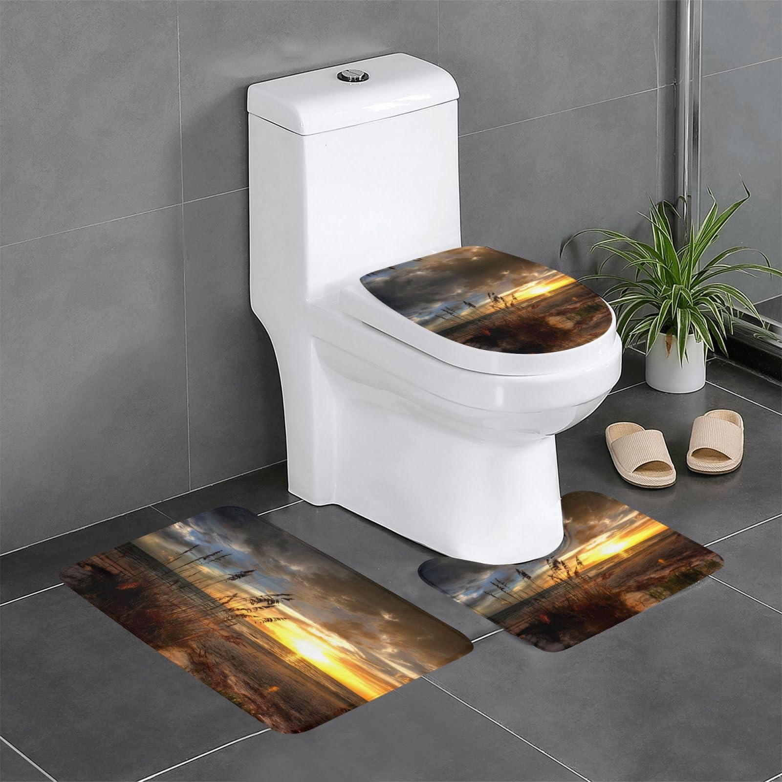 Tapis de salle de bain Calm Coastal Scene pour une ambiance bord de mer