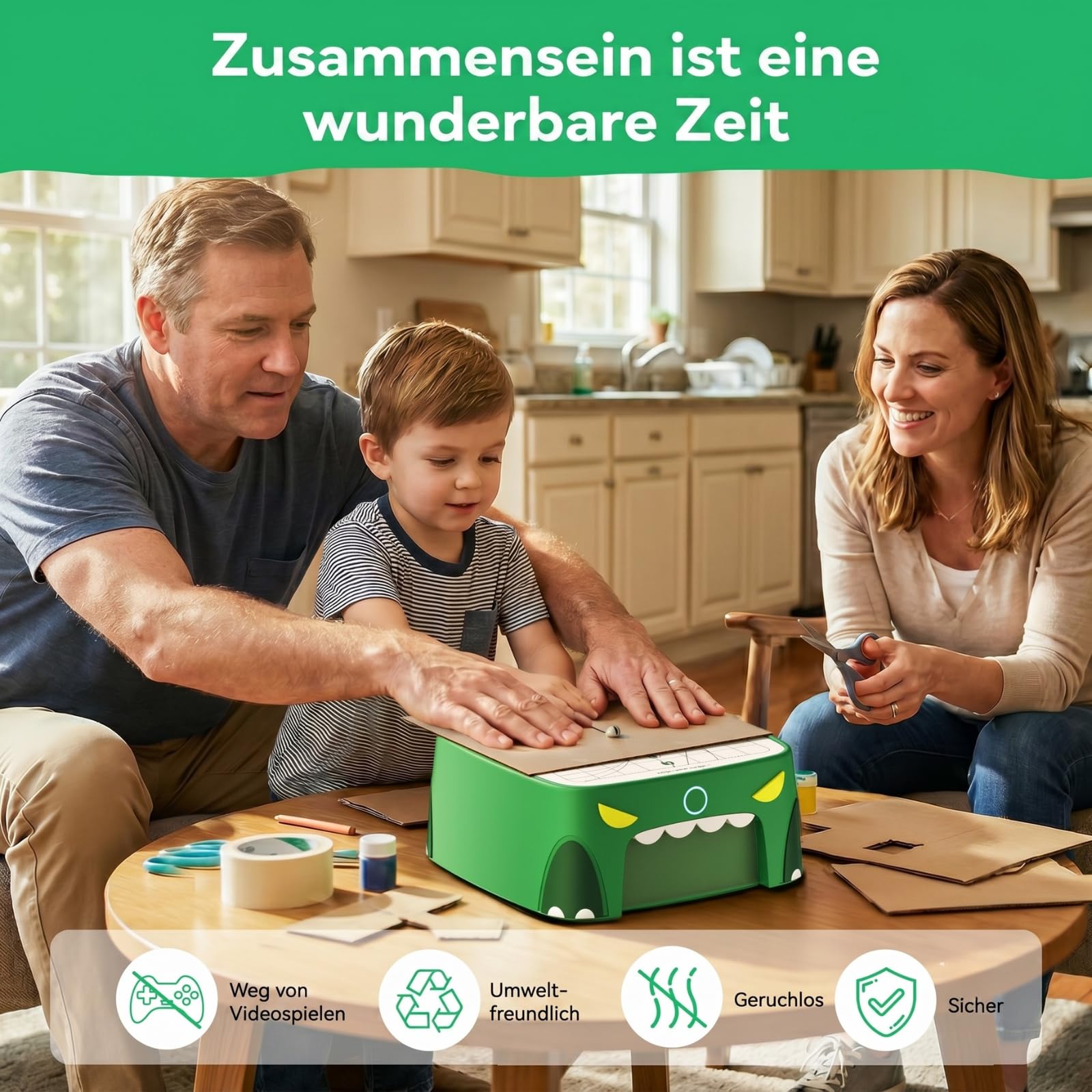 SainSmart x BeaverBot C2 Elektrischer Pappschneider für Kinder | Sicherer Dinosaurier-Karton-Schneider, MINT-Spielzeug 4-12 Jahre, Bastelset für 3D-Modelle, 2 Geschwindigkeiten, Ideales Lern