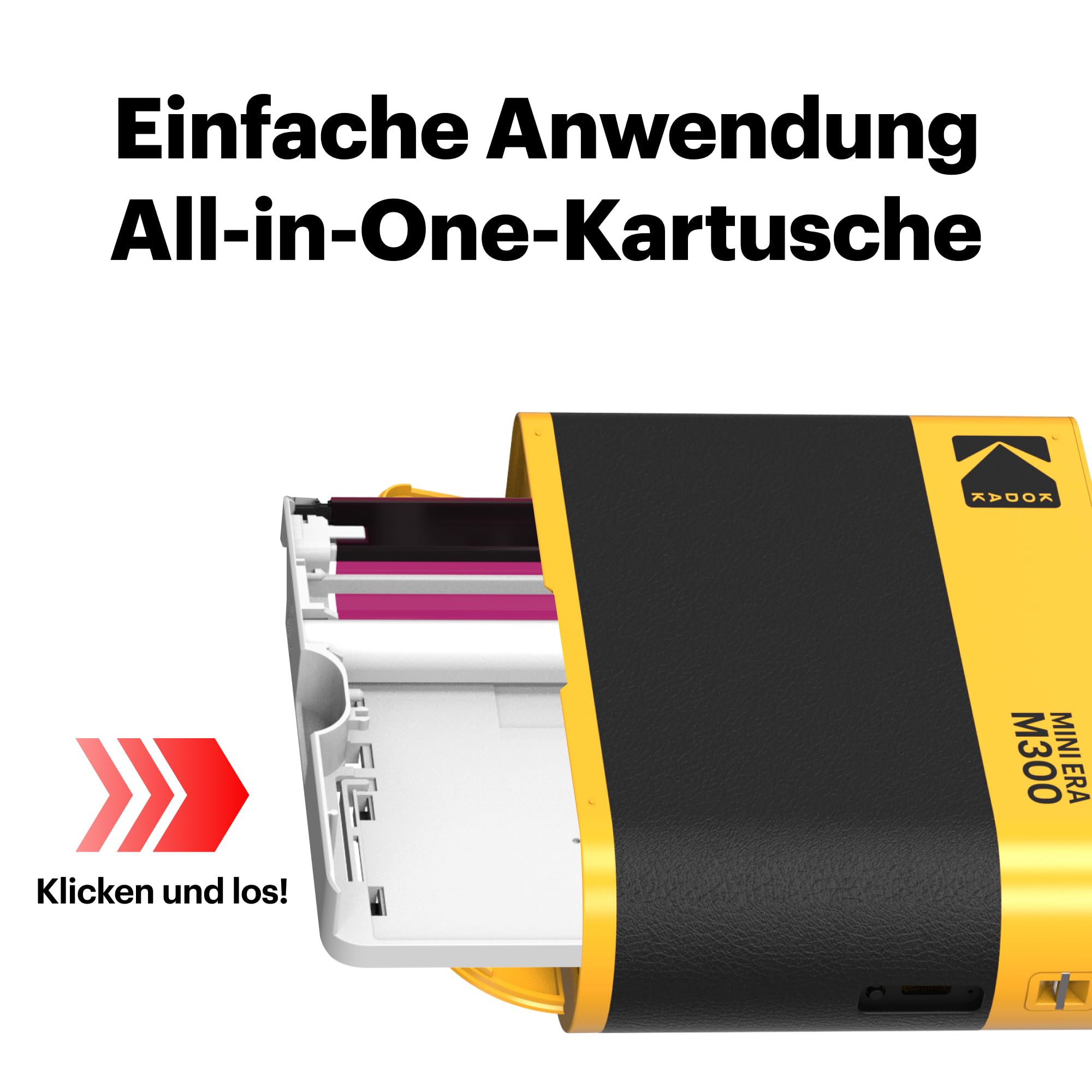 KODAK Mini 3 ERA 4PASS Mobiler Fotodrucker 7,6x7,6cm Gelb + 8 Blatt + 30-Blatt-Patrone