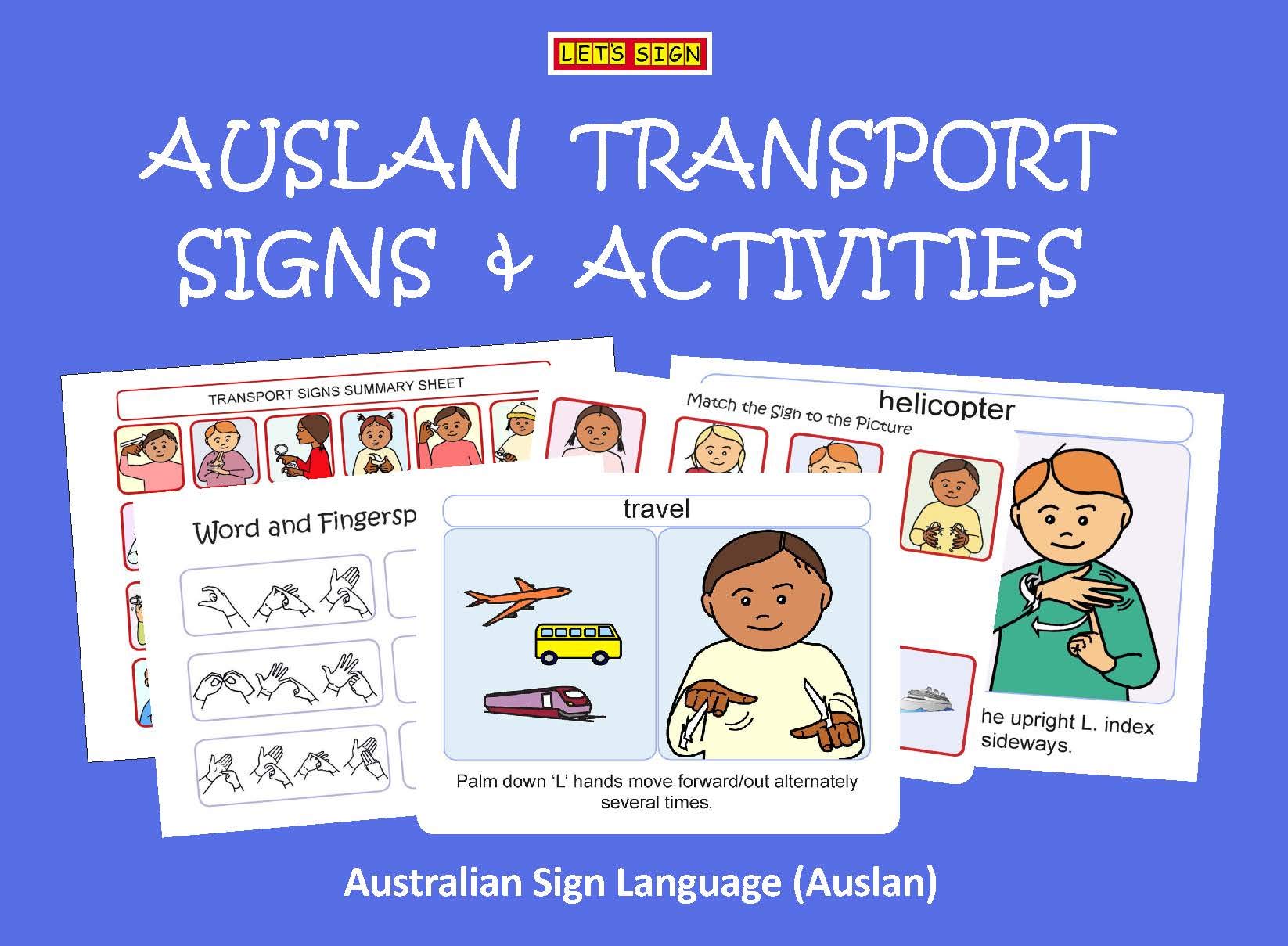 Buy AUSLAN TRANSPORT SIGNS AND ACTIVITIES Australian Sign Language
