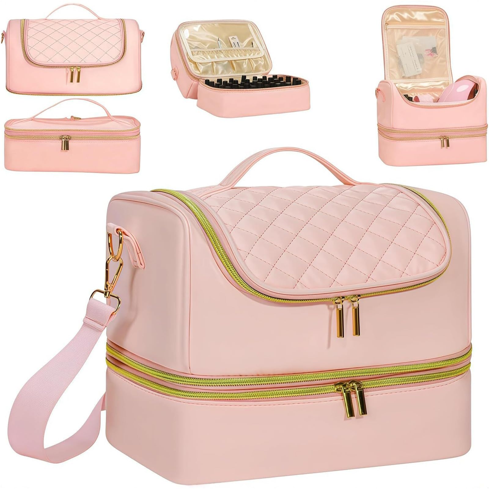 Borsa organizer compatta per strumenti per manicure, custodia da viaggio con manico per unghie, borsa per attrezzi artistici