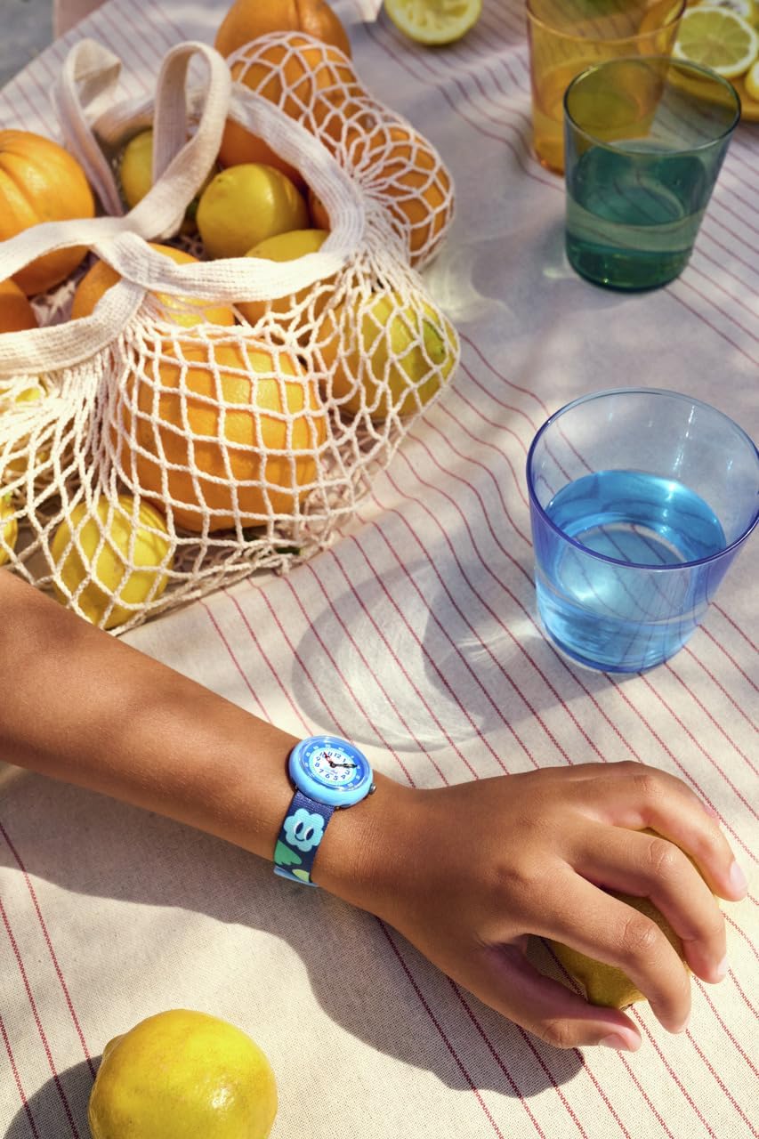 Flik Flak Boy Kids Watch Biosourced Quartz Waterproof Smiling Clouds