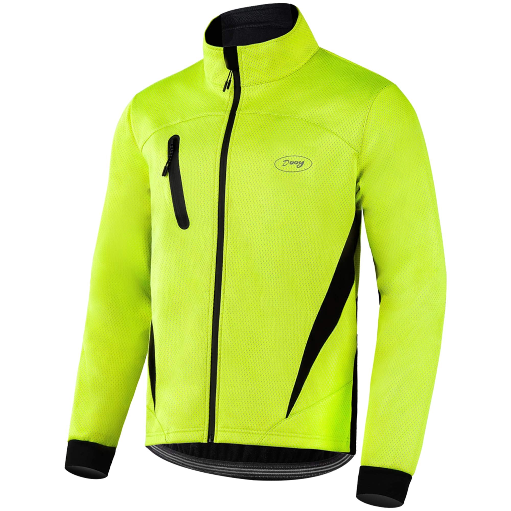 Thermo-Softshell-Fahrradjacke, winddicht, wasserdicht, für Herren, Laufen, Mountainbike, atmungsaktiv, reflektierend