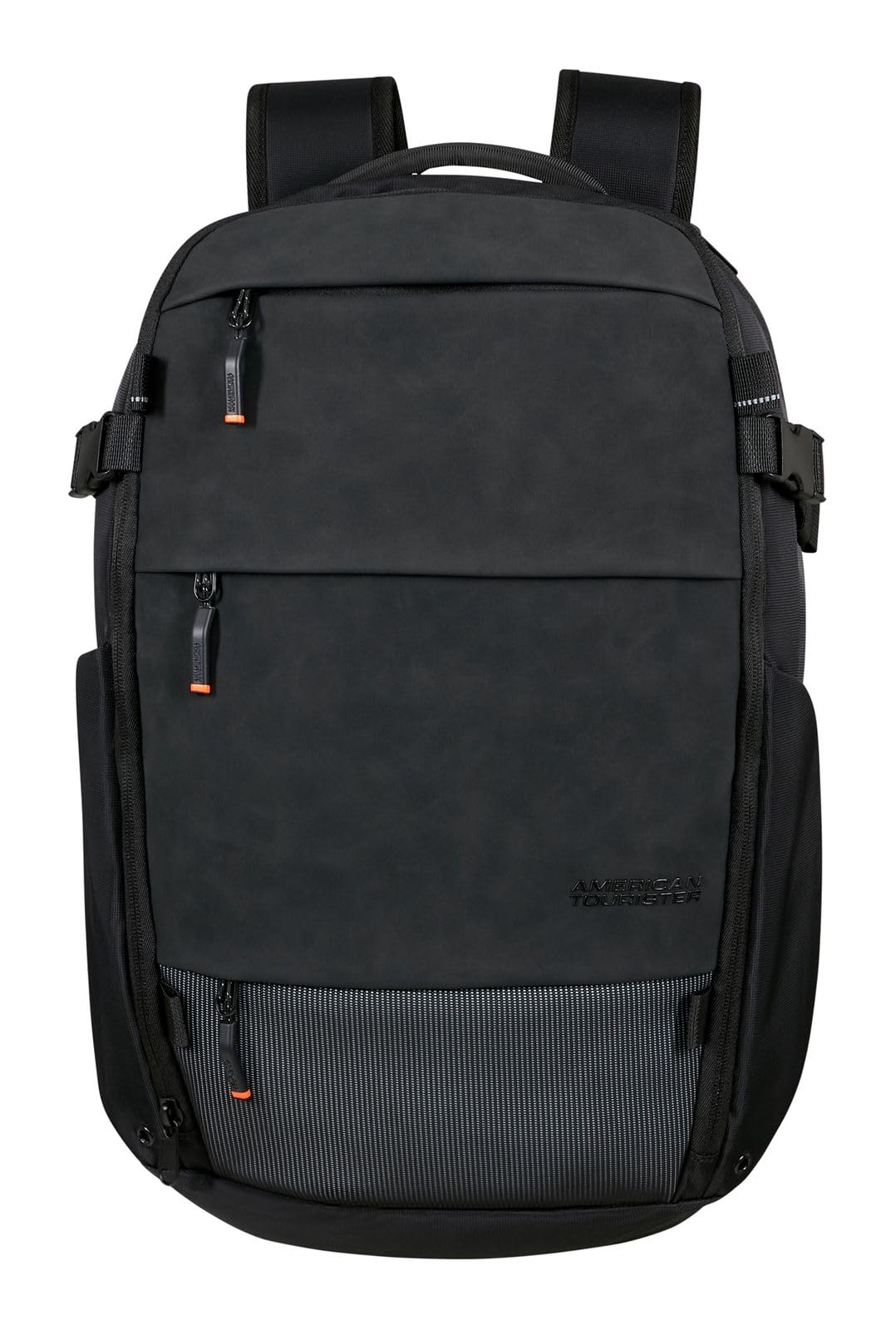 American Tourister Pacepro - 15.6 inch Laptop Backpack - Organized Compartments, Rain Cover with Reflective Details, Expandable, Smart Sleeve - 50 cm, 25/30 L - Black (Flash Black)