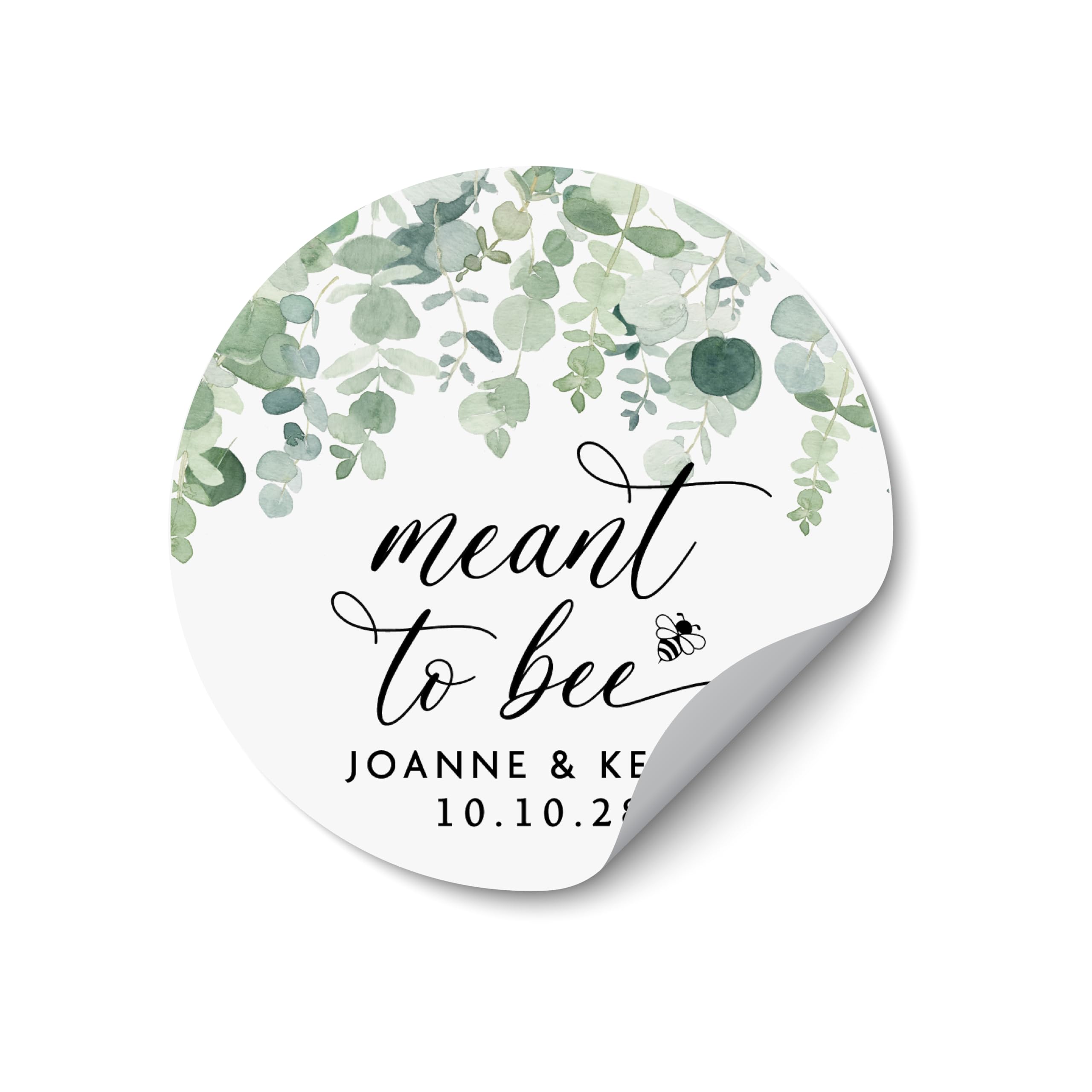 Meant to Be Honey Stickers Personalised Wedding Honey Labels, Bee Themed Favour Seals, Custom Rustic Wedding Stickers, Wedding Jar Labels for Favours, Gifts & Celebrations - WC17