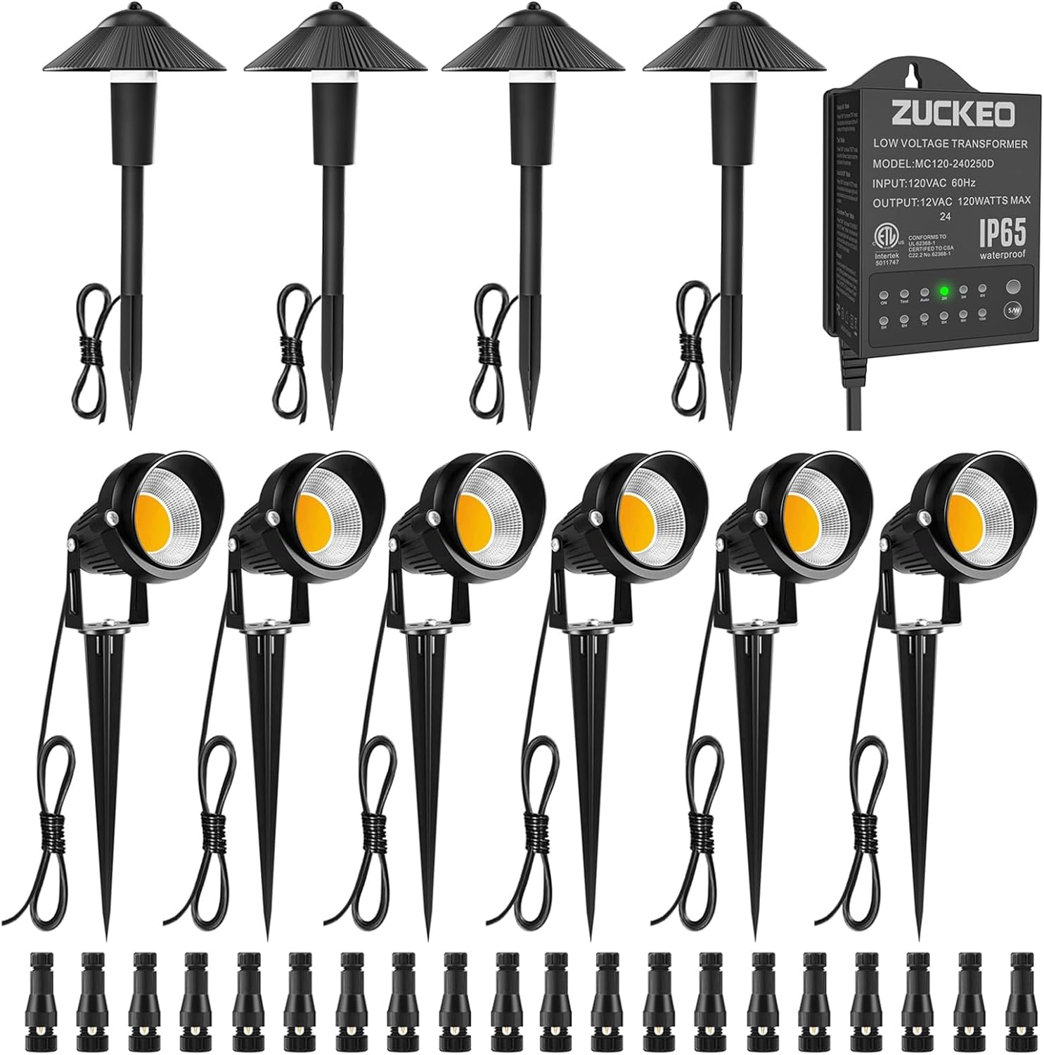ZUCKEO LED Low Voltage Landscape Lights Kit, 10W Landscape Spotlights