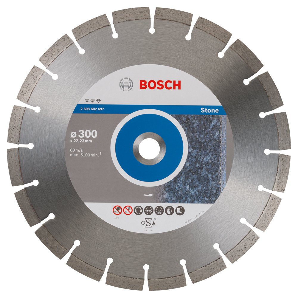 Disco diamantato Expert for Stone - 300 x 22 23 x 2 8 x 12 mm Bosch 2608602697 Diametro 300 mm Diam. interno 22.23 mm