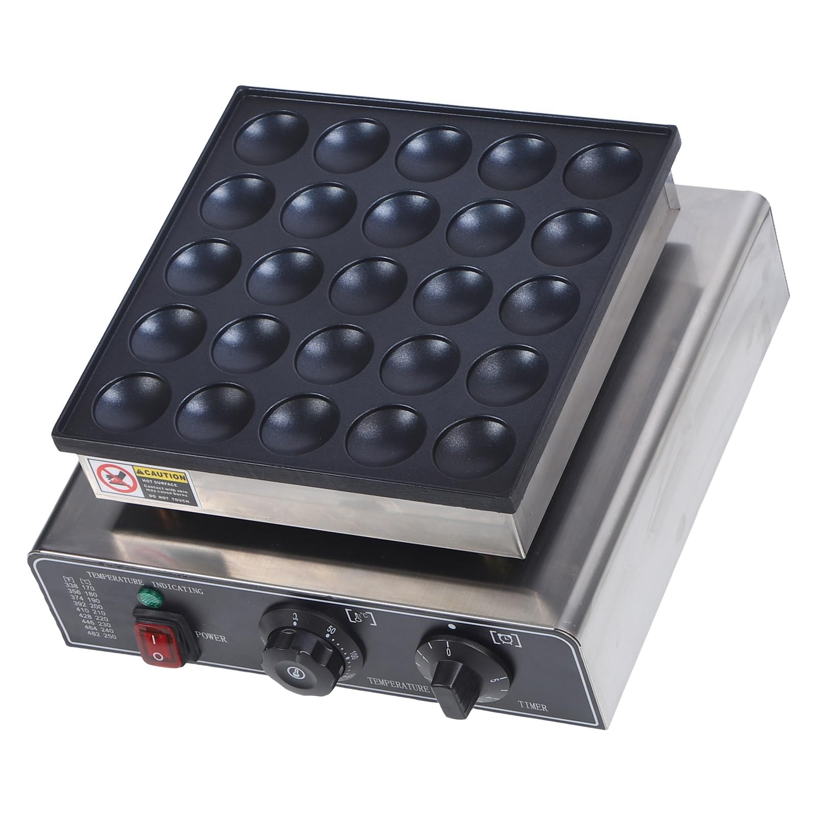 25-Loch Mini Waffel Pancakes, 950W Elektrisch Pfannkuchen Backen Pfanne Waffeleisen Antihaftbeschichtete Pancake Baker Maker für Küche Kochen 50-300 ℃ (EU-Stecker 220 V)